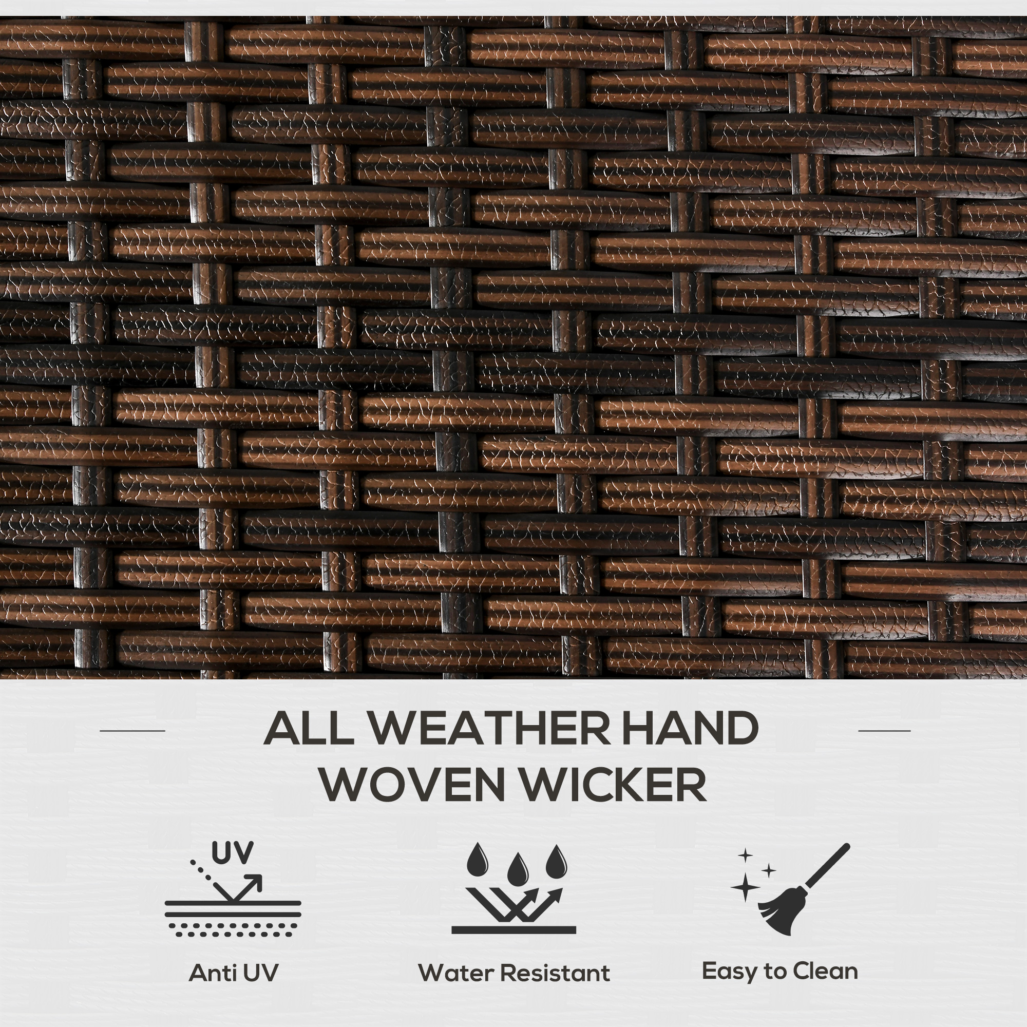 Outdoor Deck Box & Shoe Storage, PE Rattan Wicker Towel Rack with Liner for Indoor, Outdoor, Patio Furniture Cushions, Pool, Garden Tools, Brown