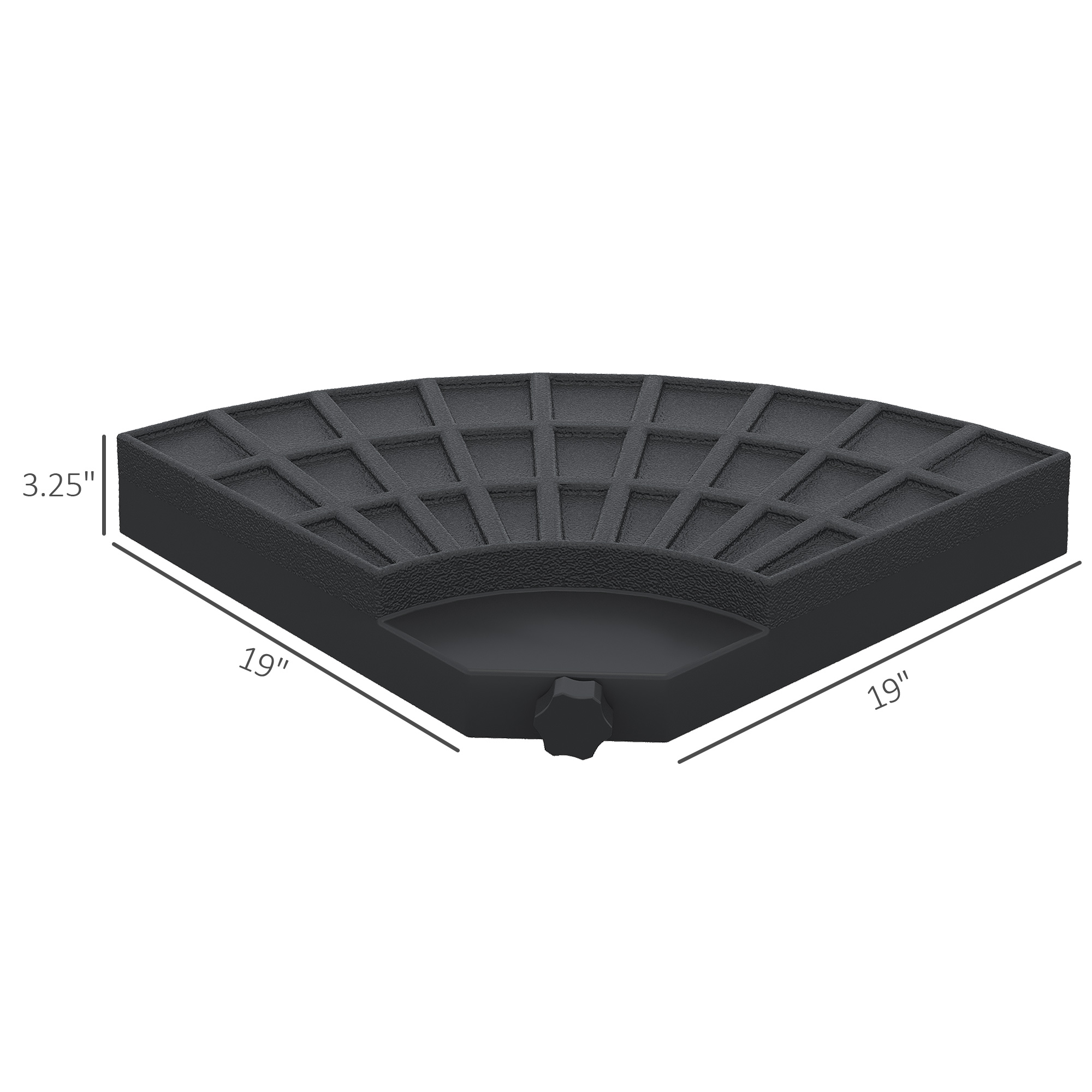  Large 4 Piece Round Fillable Weighted Offset Market Patio Umbrella Base
