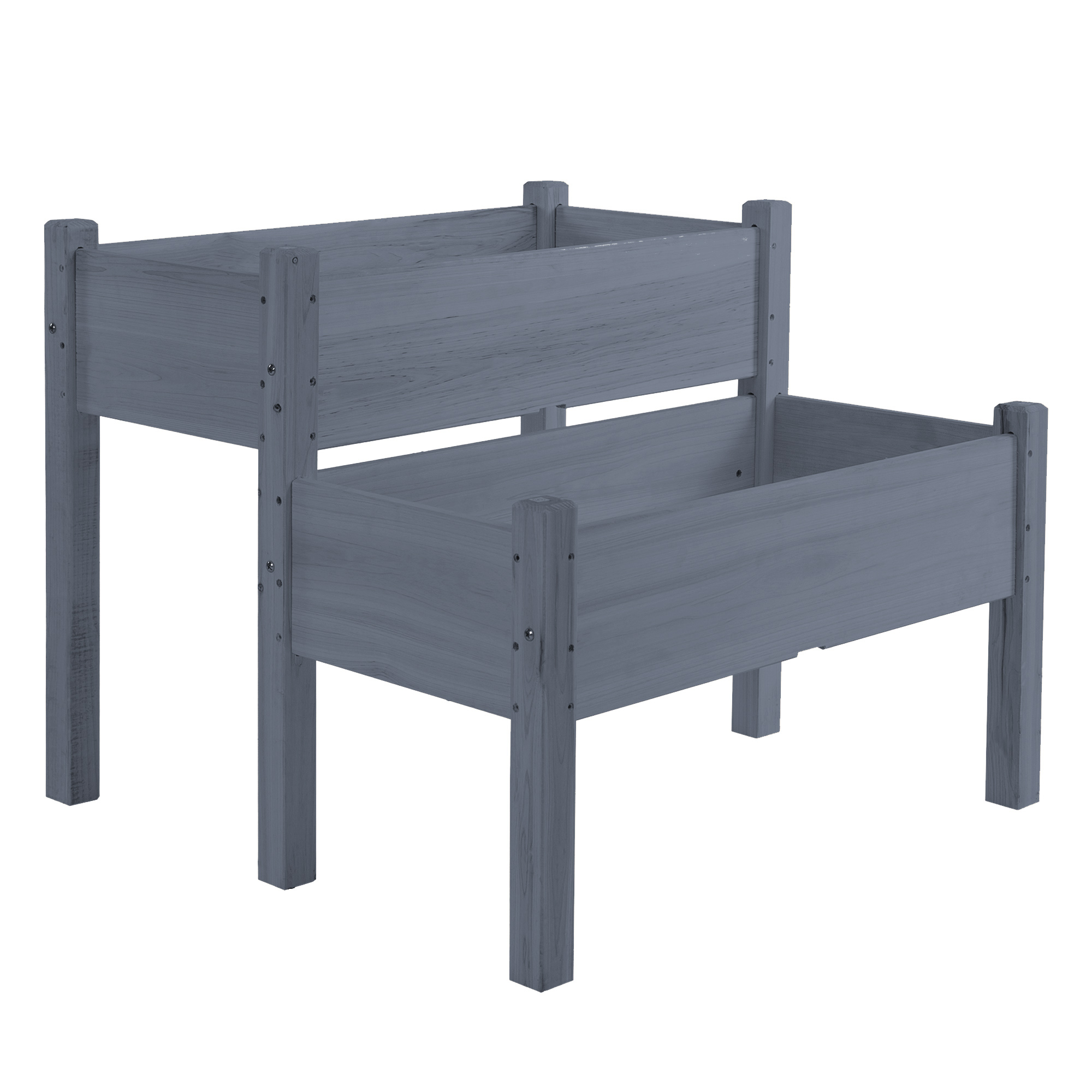 Two-Tier Wooden Raised Garden Bed