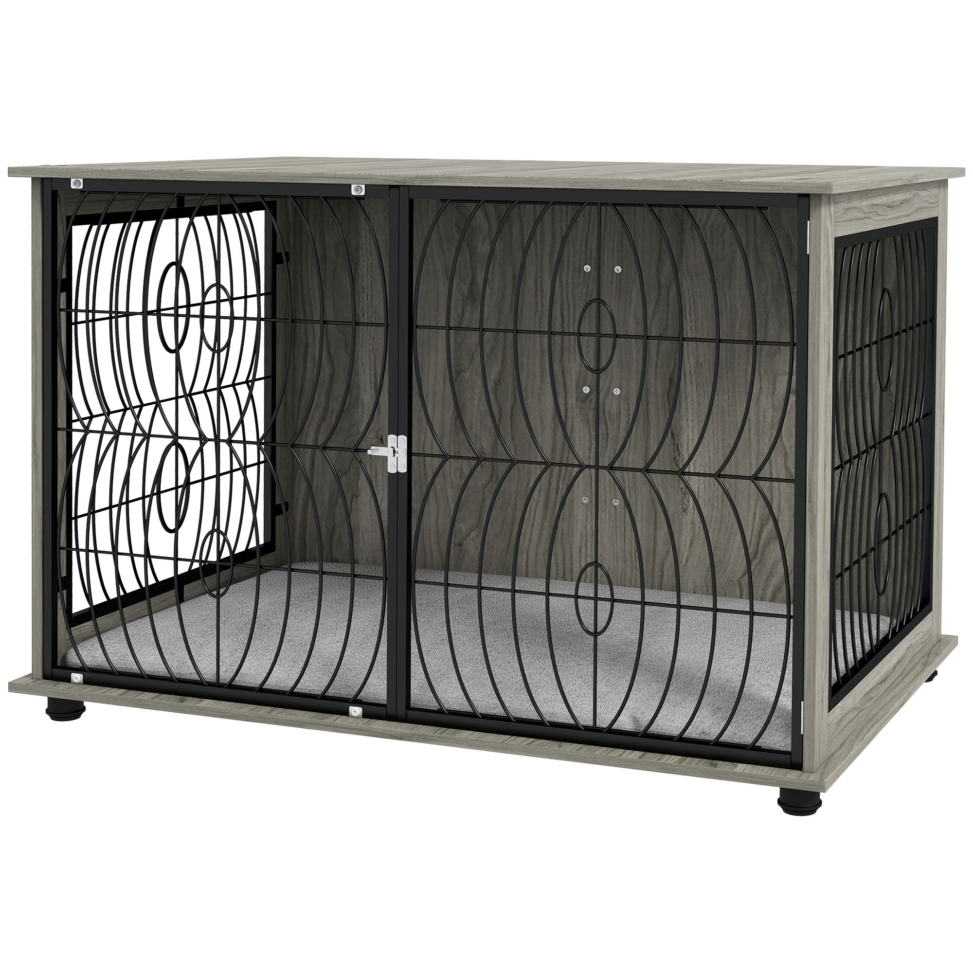 PawHut extra large grey wood-effect dog crate doubling as a sideboard