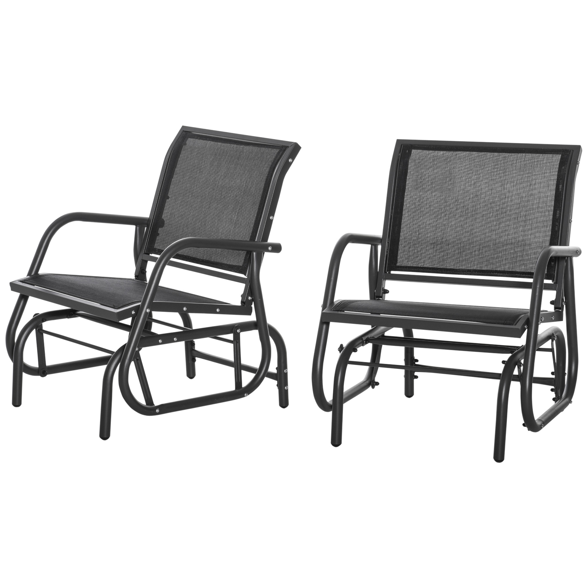 2-Piece Outdoor Glider Swing β Rocking Chair Set with Breathable