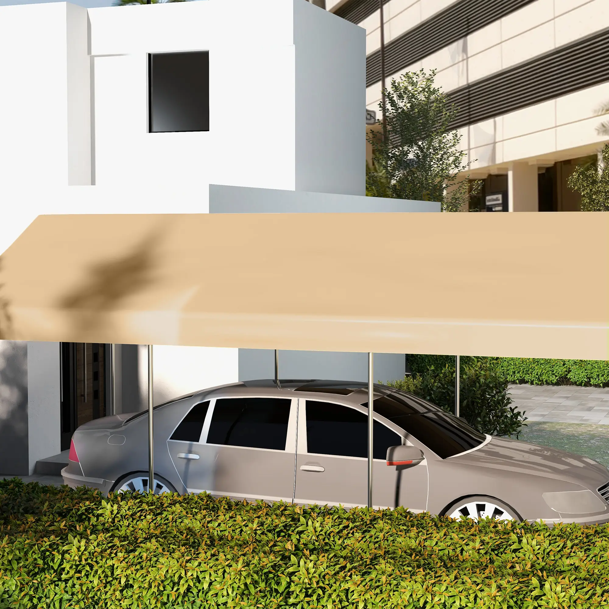 20 x 10 Carport Replacement Canopy for Model 84C-207WT or 84C-386V00WT with Ball Bungee Cords, Beige (Only Cover)