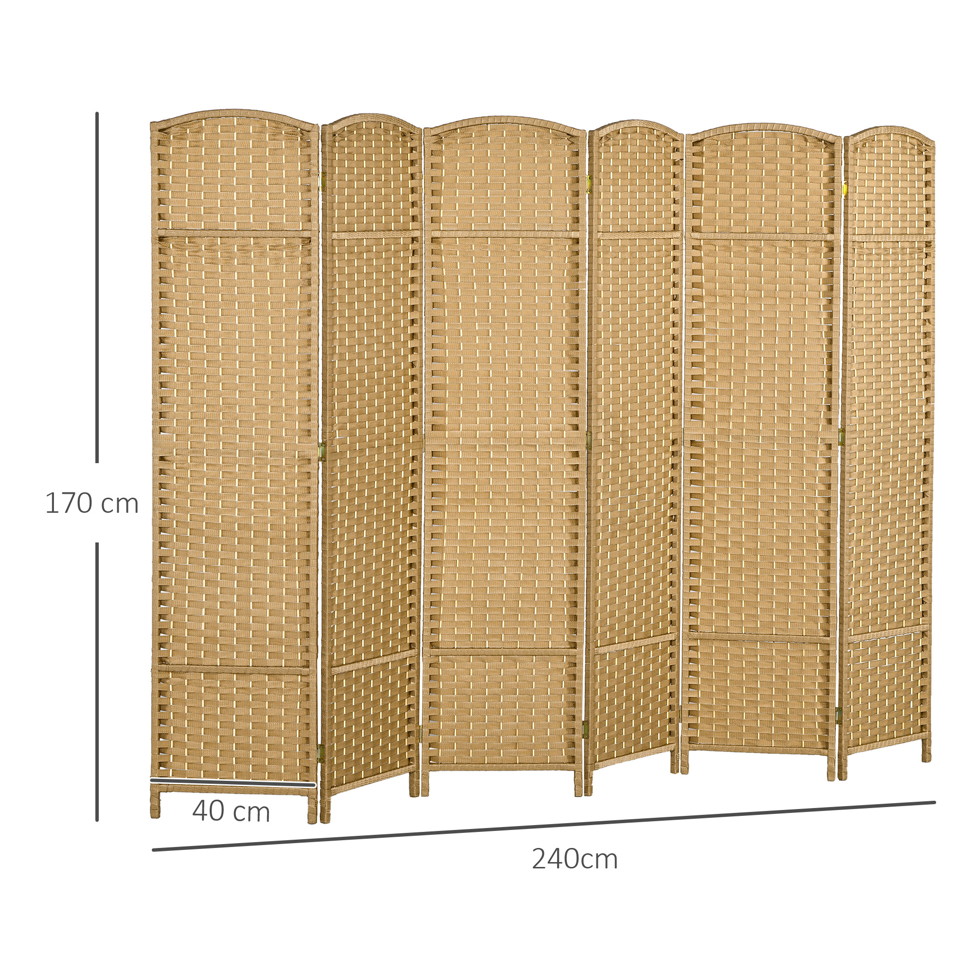 6 Panel Folding Room Divider, Freestanding Privacy Screen For Living Bedroom — image 2