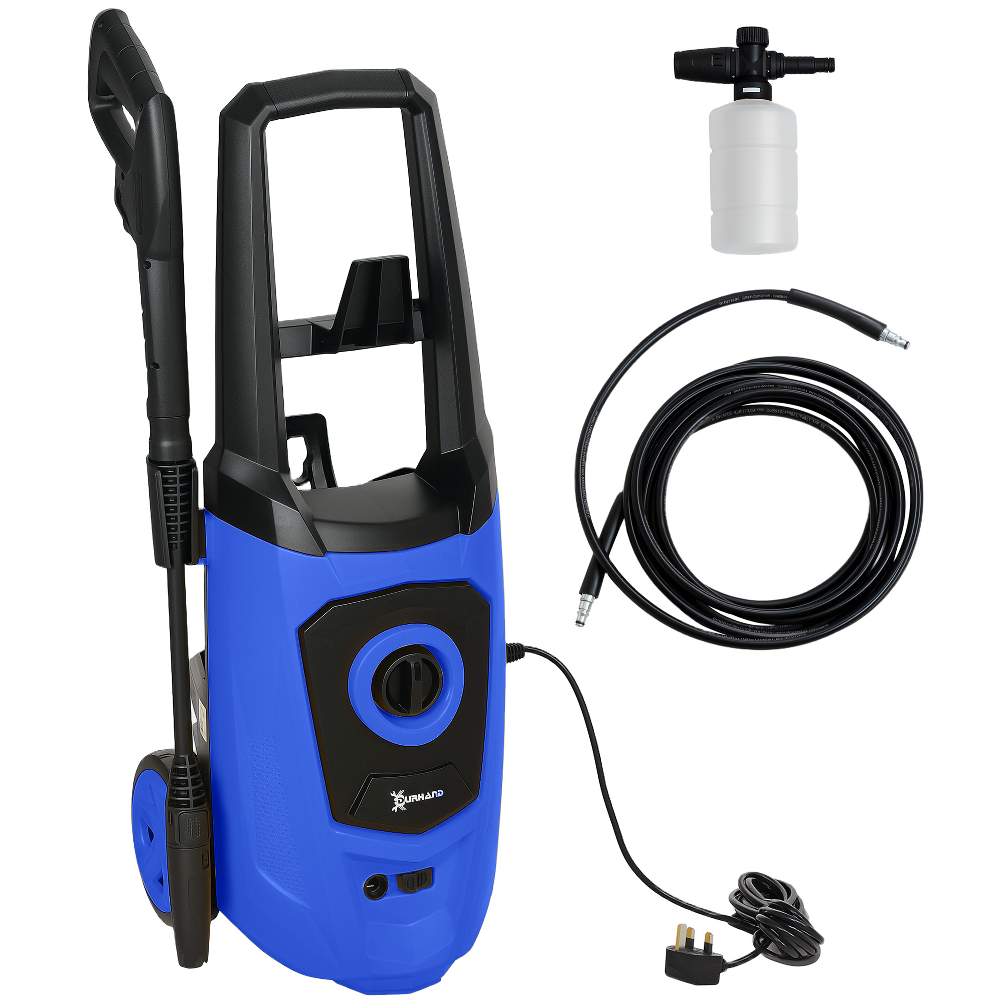 DURHAND High Pressure Washer, 150 Bar Pressure, 510 L/h Flow, 1800W, High-Performance Portable Power Jet Wash Cleaner, Blue - Image 1