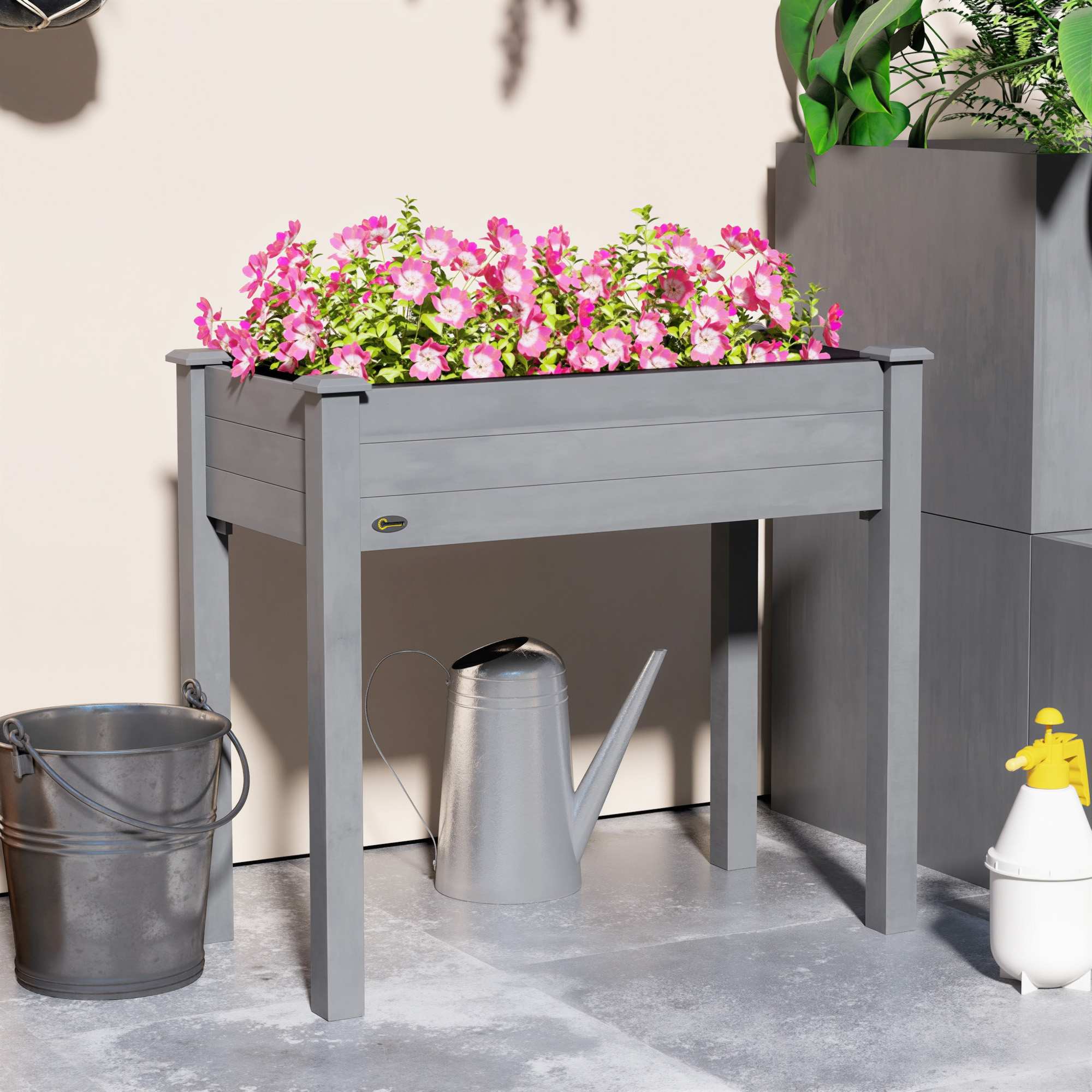 Elevated Fir Wood Raised Garden Bed