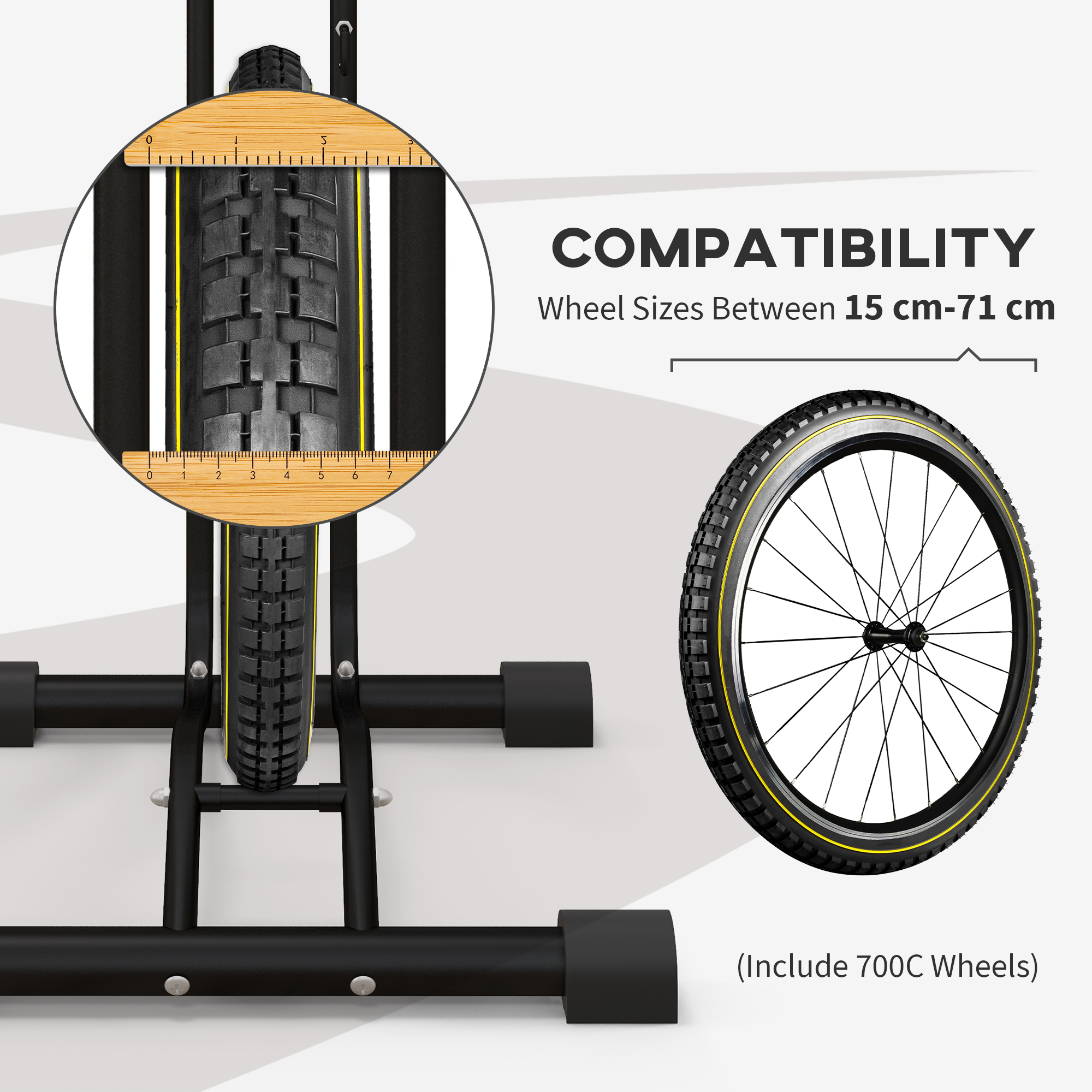 SPORTNOW Vertical And Horizontal Bike Rack Bicycle, Storage Stand — image 4