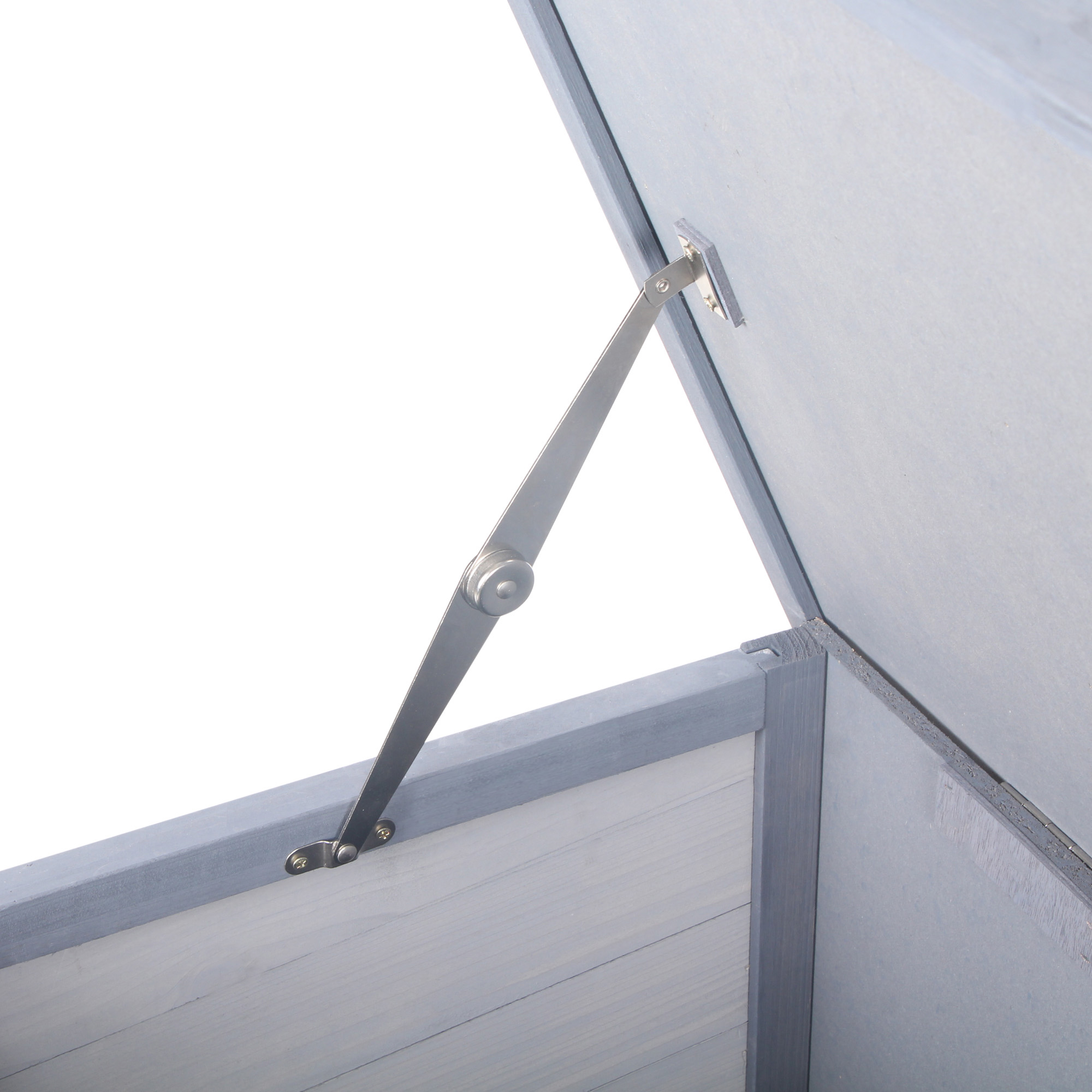  Wooden Rabbit Hutch Bunny Hutch Cage Guinea Pig with Waterproof Roof, No Leak Tray and Feeding Trough, for Rabbits, Chickens, Ducks, Indoor/Outdoor, Gray