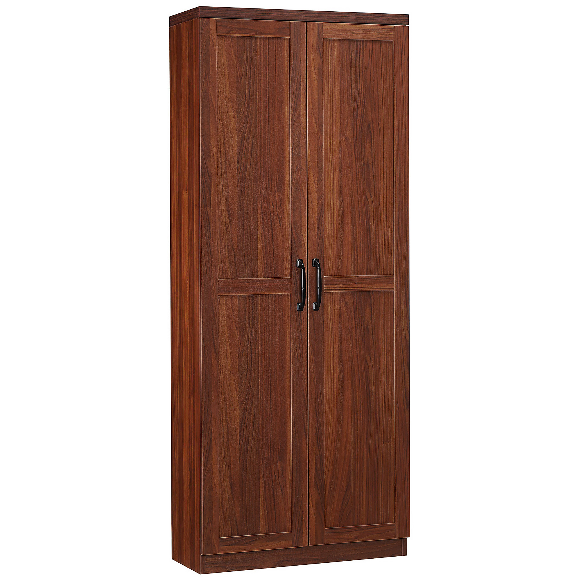63" 2-Door Kitchen Pantry, Freestanding Storage Cabinet with 5-tier Shelving and 2 Adjustable Shelves for Dining Room, Brown image 16