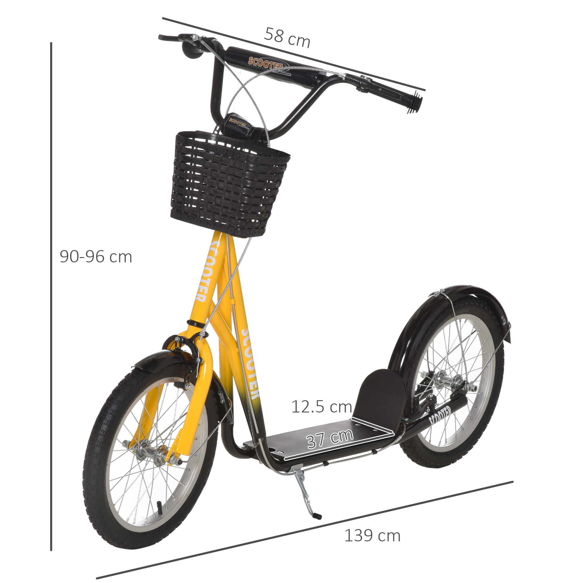 Kids Scooter, Kick Stunt With Adjustable Handlebar, Dual Brakes, Basket — image 4