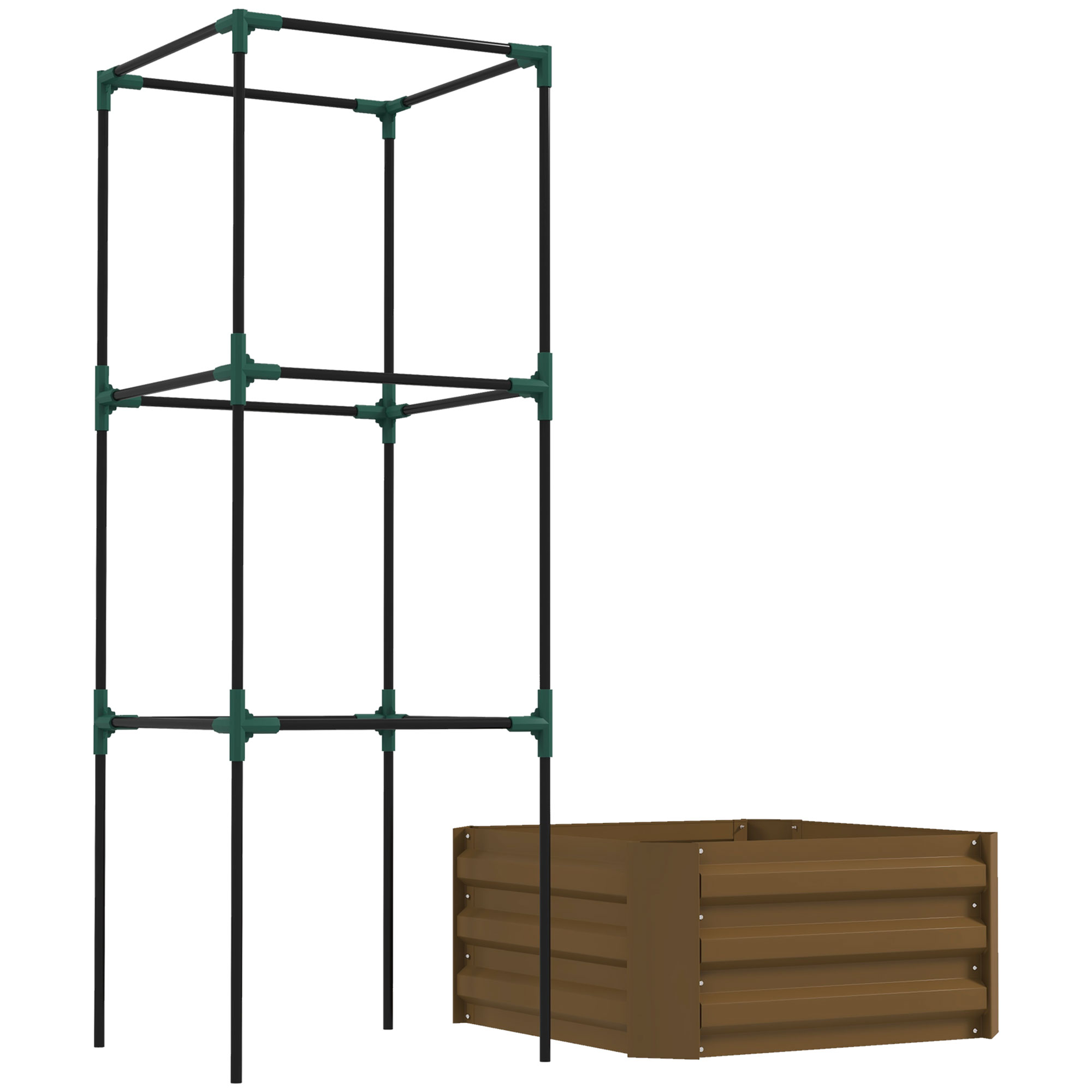 Galvanized Raised Garden Bed with Trellis