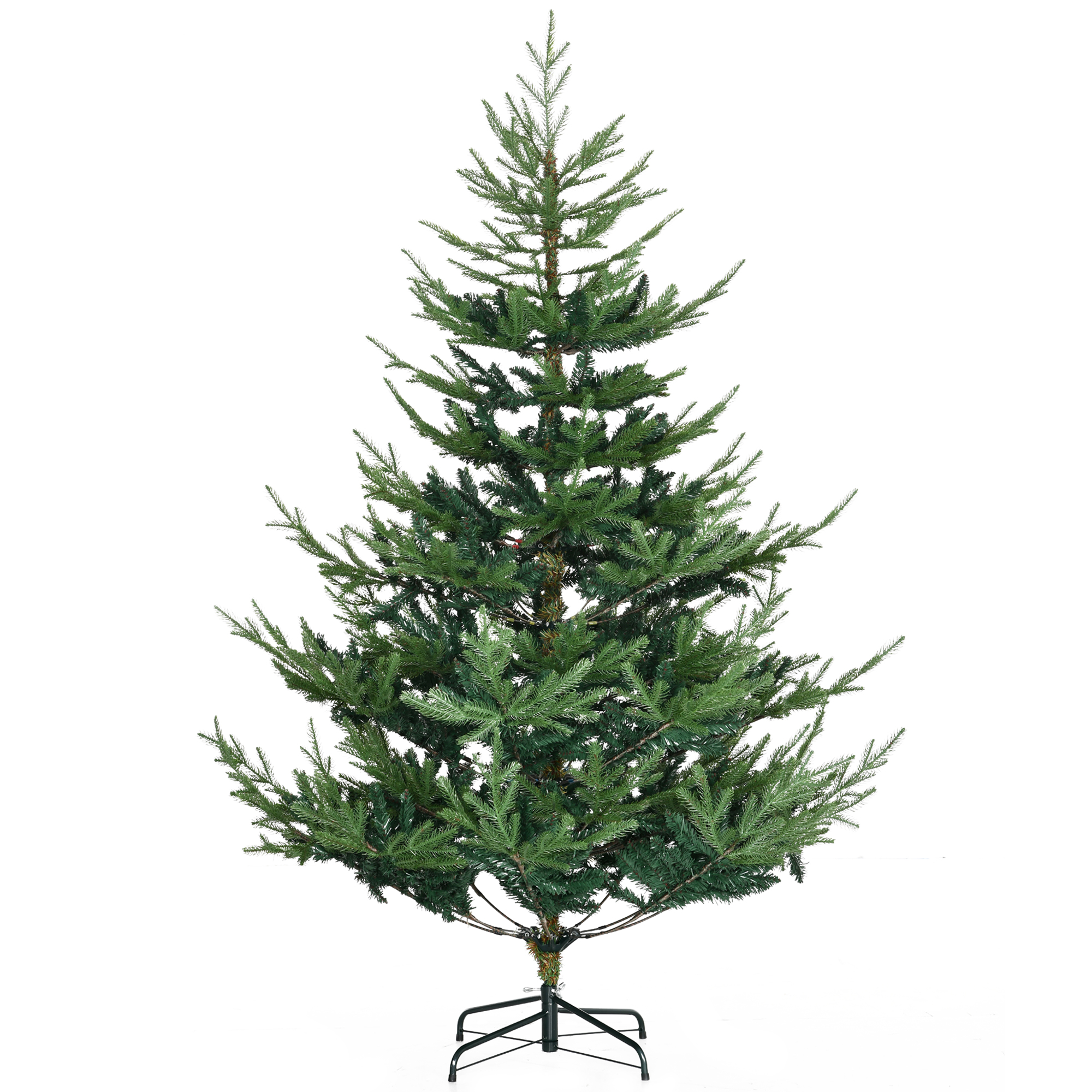  6 Foot Artificial Christmas Tree, Nordic Pine Hinged Xmas Tree with 795 Realistic Branches, Wide Steel Base, Auto Open, Green image 16
