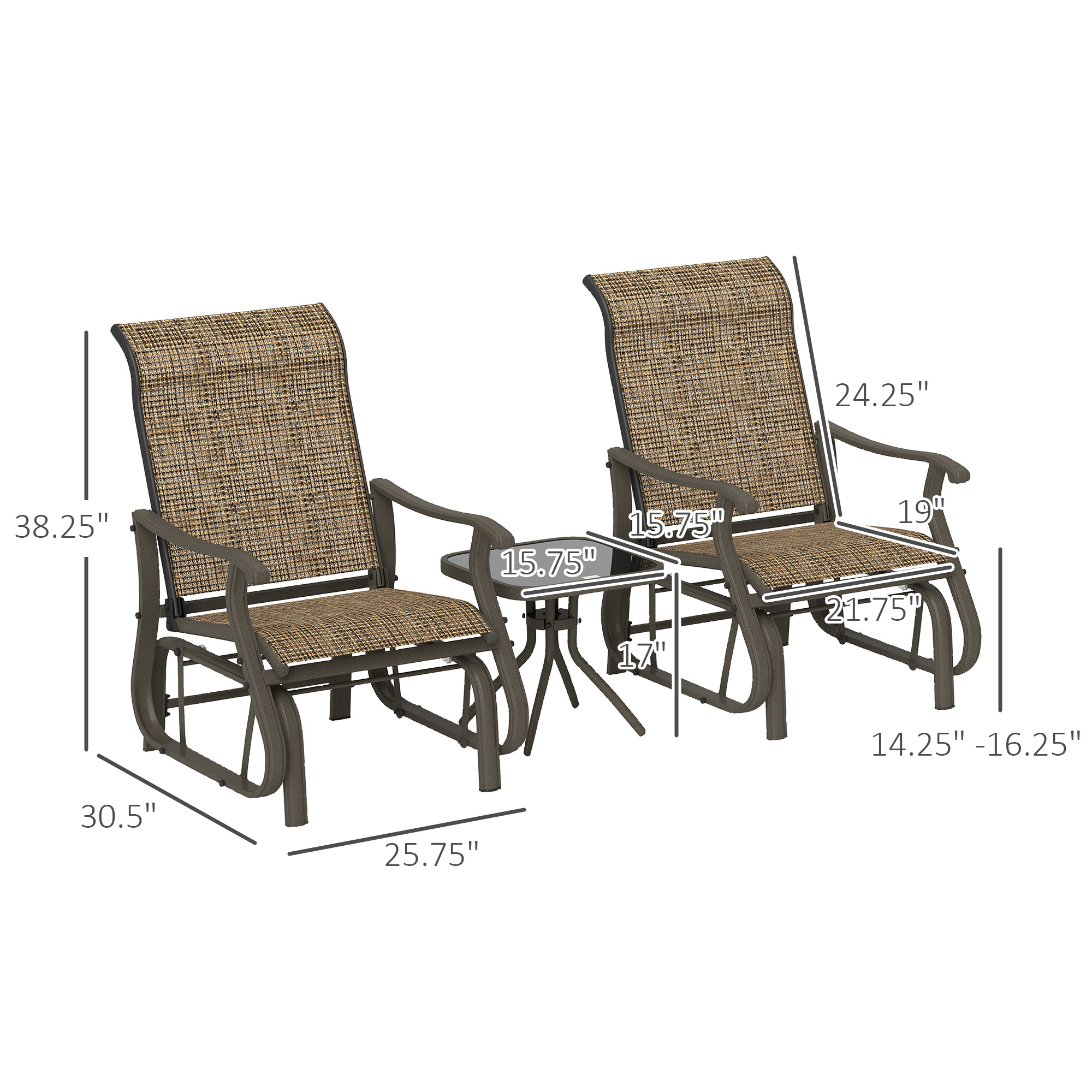 3-Piece Outdoor Glider Set, picture 3 of 5