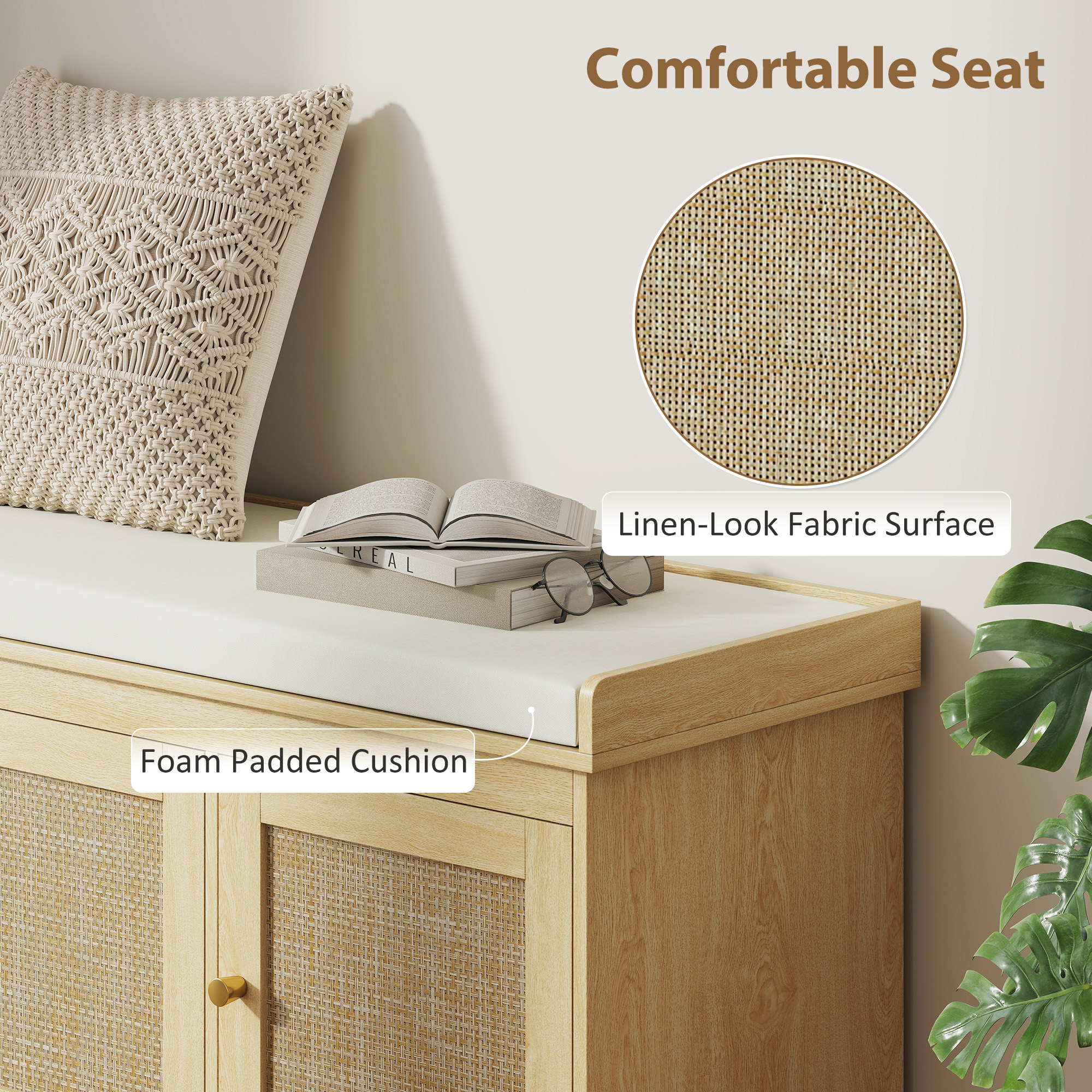 Shoe Storage Bench with Cushion, picture 2 of 5
