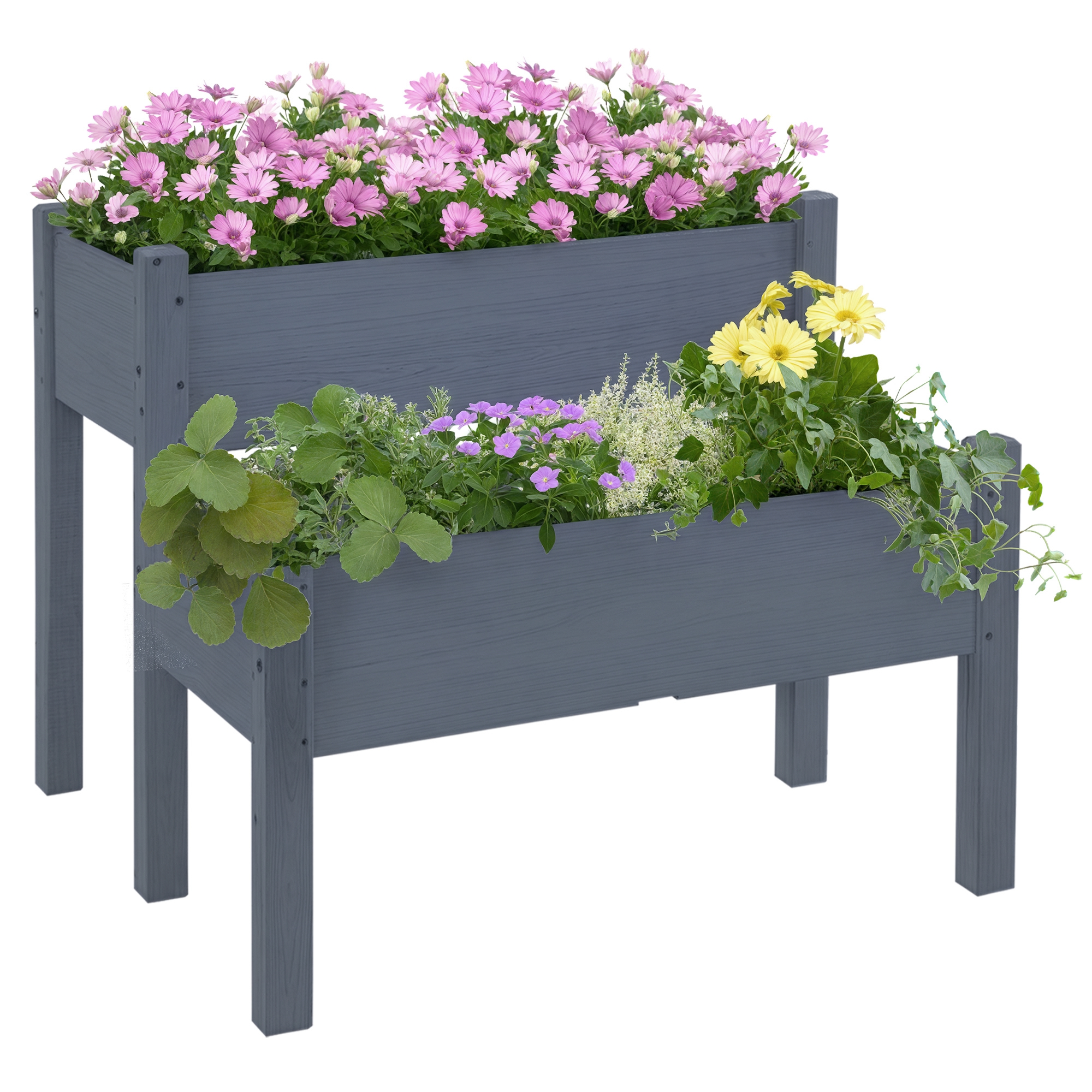 Two-Tier Wooden Raised Garden Bed, picture 2 of 2