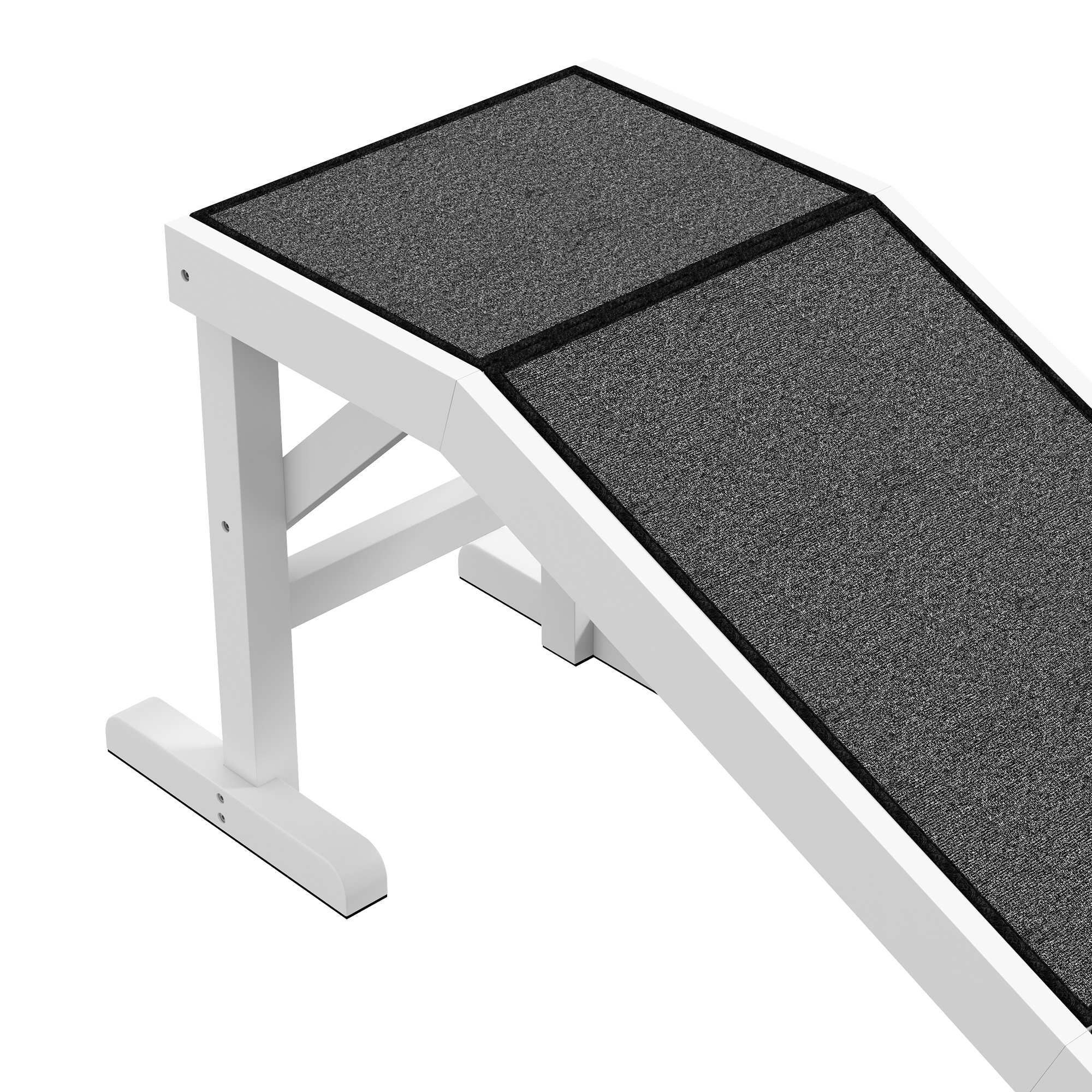  60" Pet Ramp for Dogs & Cats with Non-Slip Carpet, White