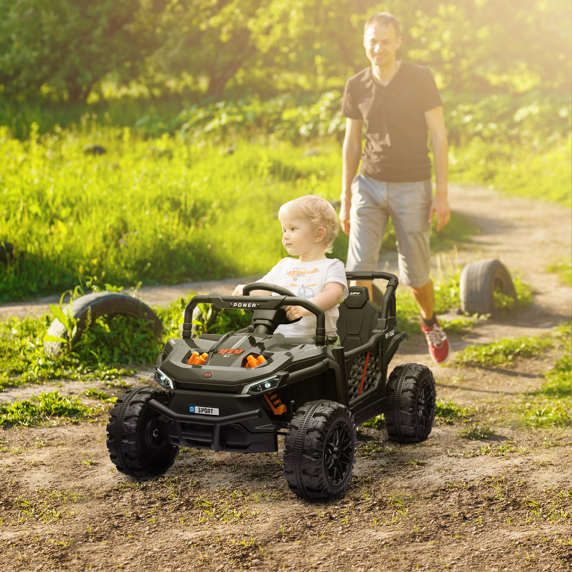 12V Battery Powered Ride On Truck W/ Remote, Four Suspension Wheels, Horn — image 5
