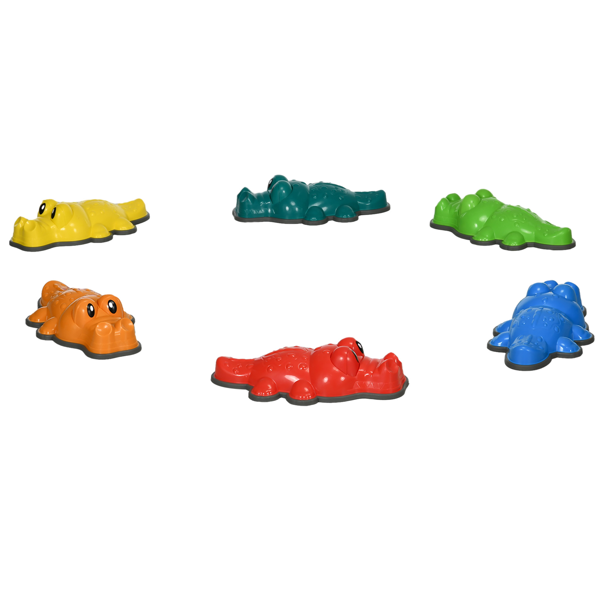 ZONEKIZ 6PCs Kids Stepping Stones, Crocodile-Designed Sensory Toys, With Anti-Slip Edge Balance River Stones - Image 1