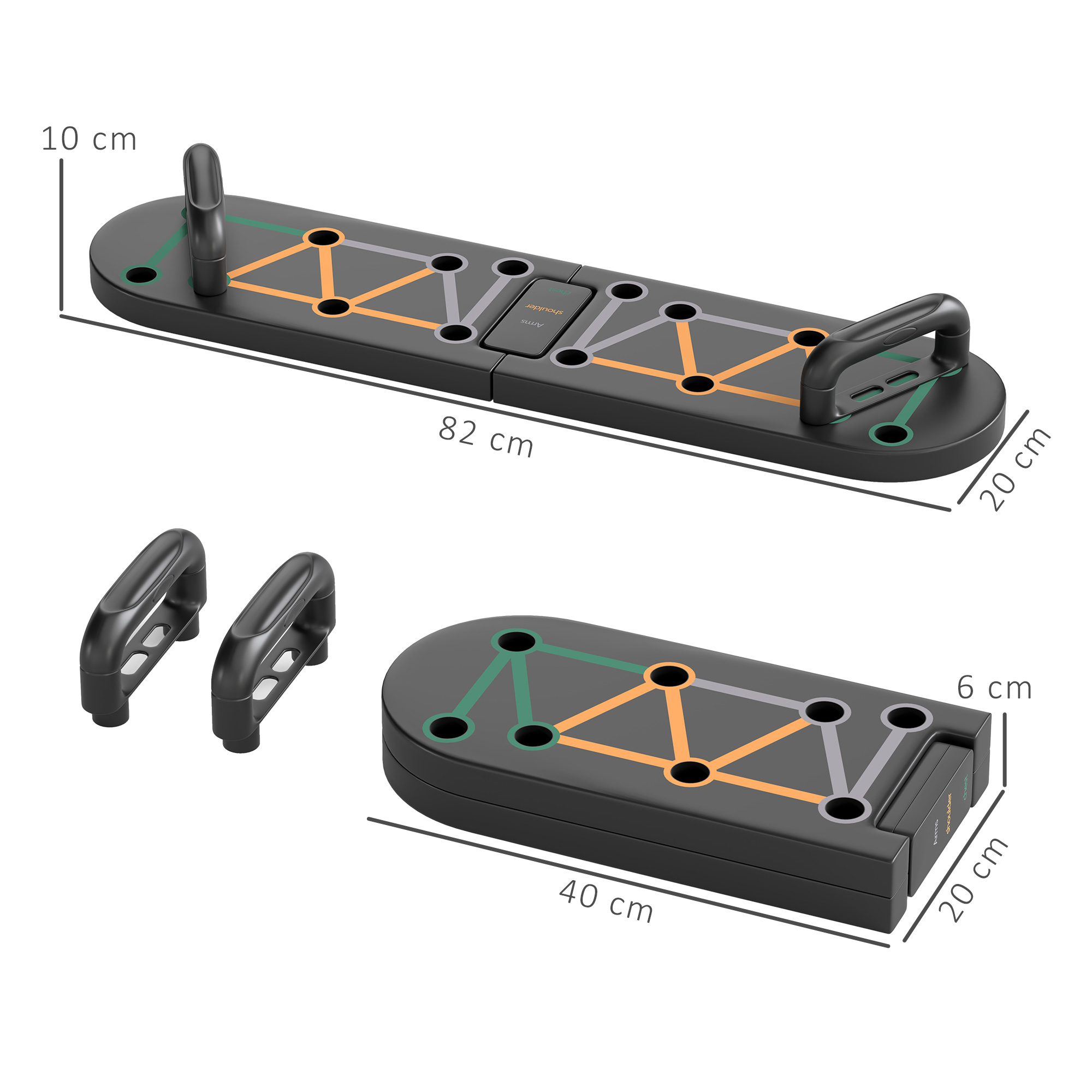 SPORTNOW Foldable Push Up Board With Non-Slip Pads, For Chest, Arms, Shoulders — image 4