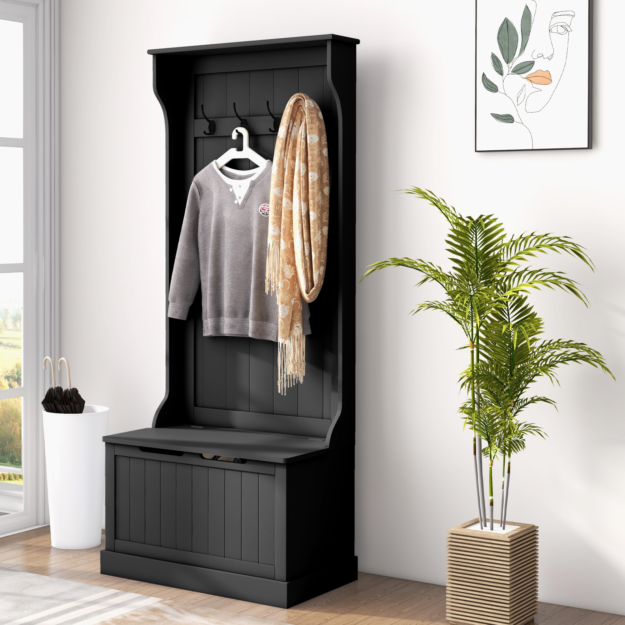 Hall Tree Storage Bench