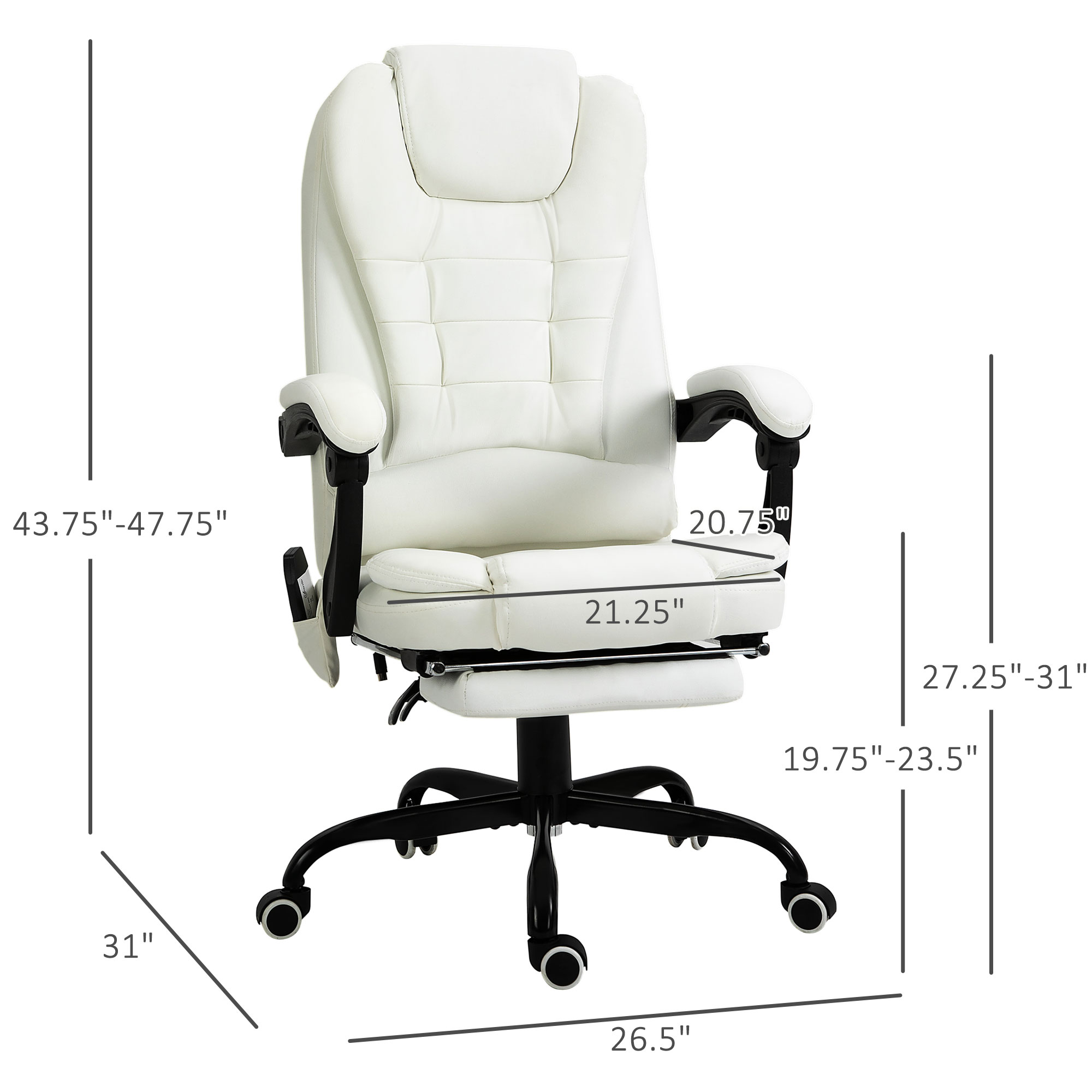 7-Point Vibrating Massage Office Chair High Back Executive β photo 7