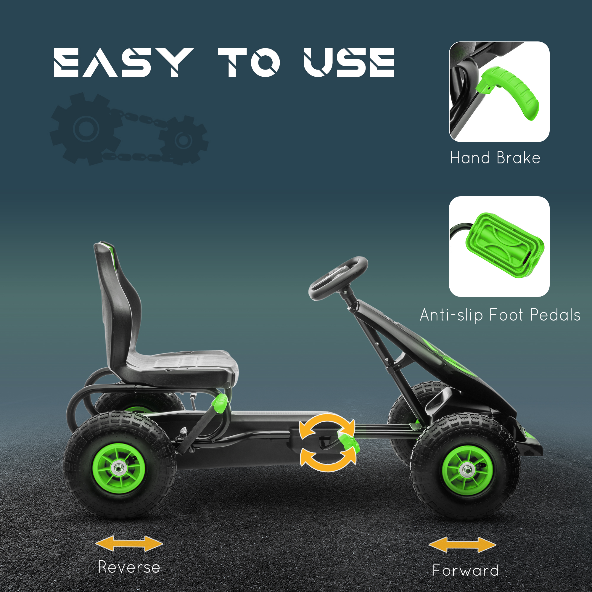 Ergonomic Pedal Go Kart Kids Ride-on Toy with Tough, Wear-Resistant Tread for Boys & Girls, Ages 5-12… image 4
