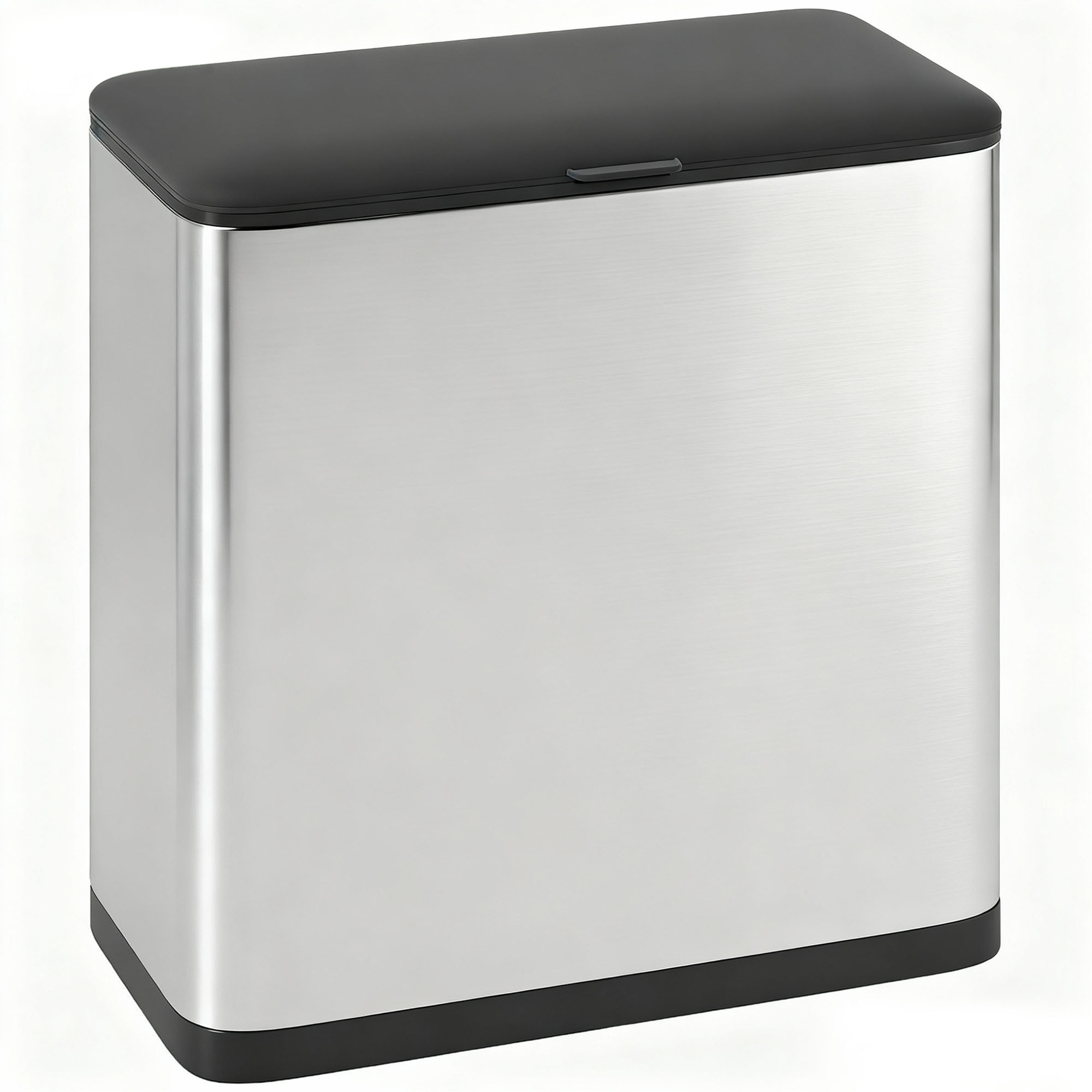 Compact 8-litre brushed stainless steel hanging kitchen bin