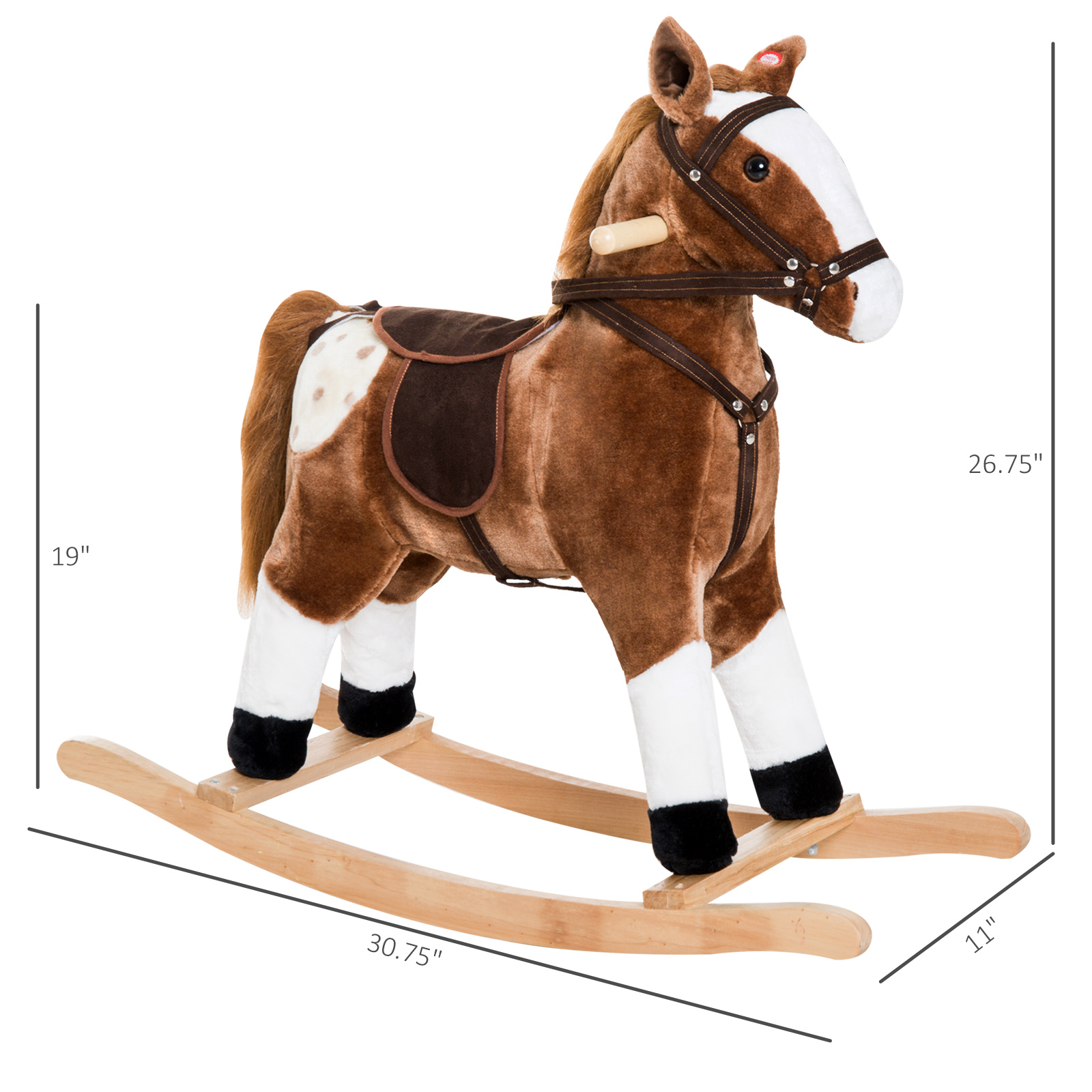 Kids Plush Toy Rocking Horse Pony Toddler Ride on Animal for Girls Pink Birthday Gifts with Realistic… image 2