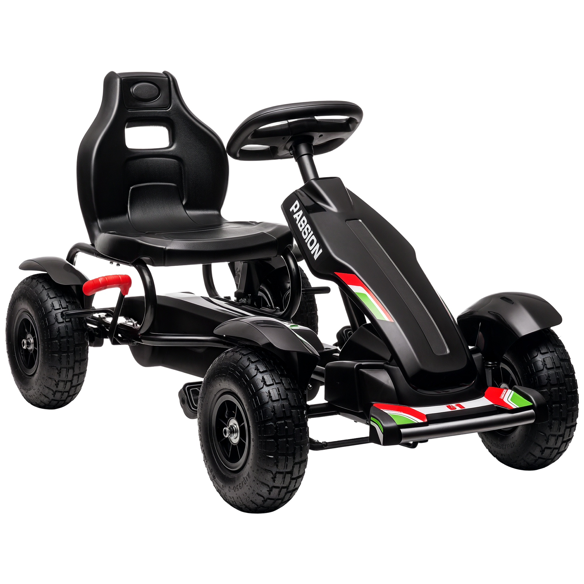 Kids Pedal Go Kart Ride On Car Adjustable Seat Hand Brake Rubber Tires 5-12