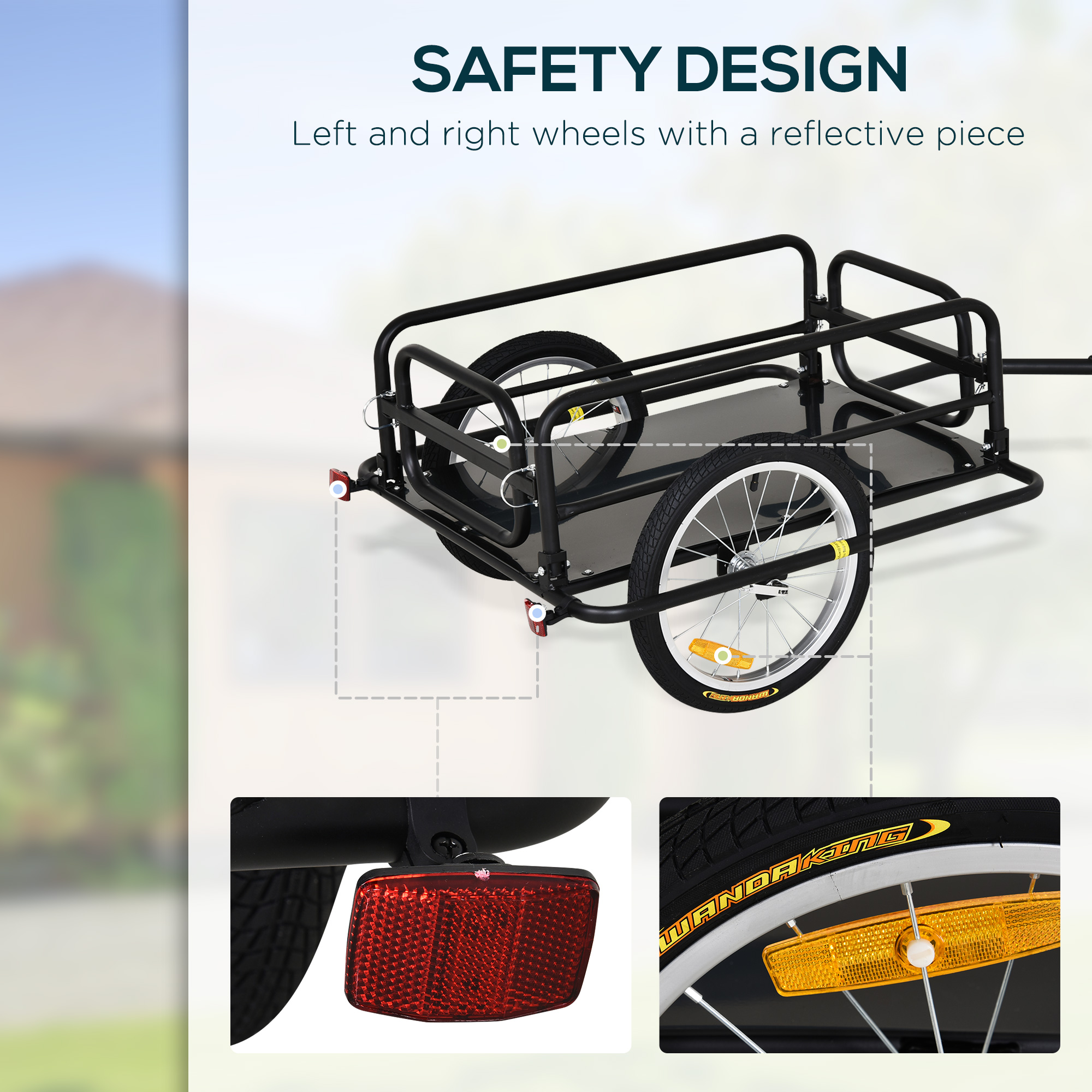Bike Trailer — Foldable Bicycle Trailer with16 Inch Pneumatic — photo 3
