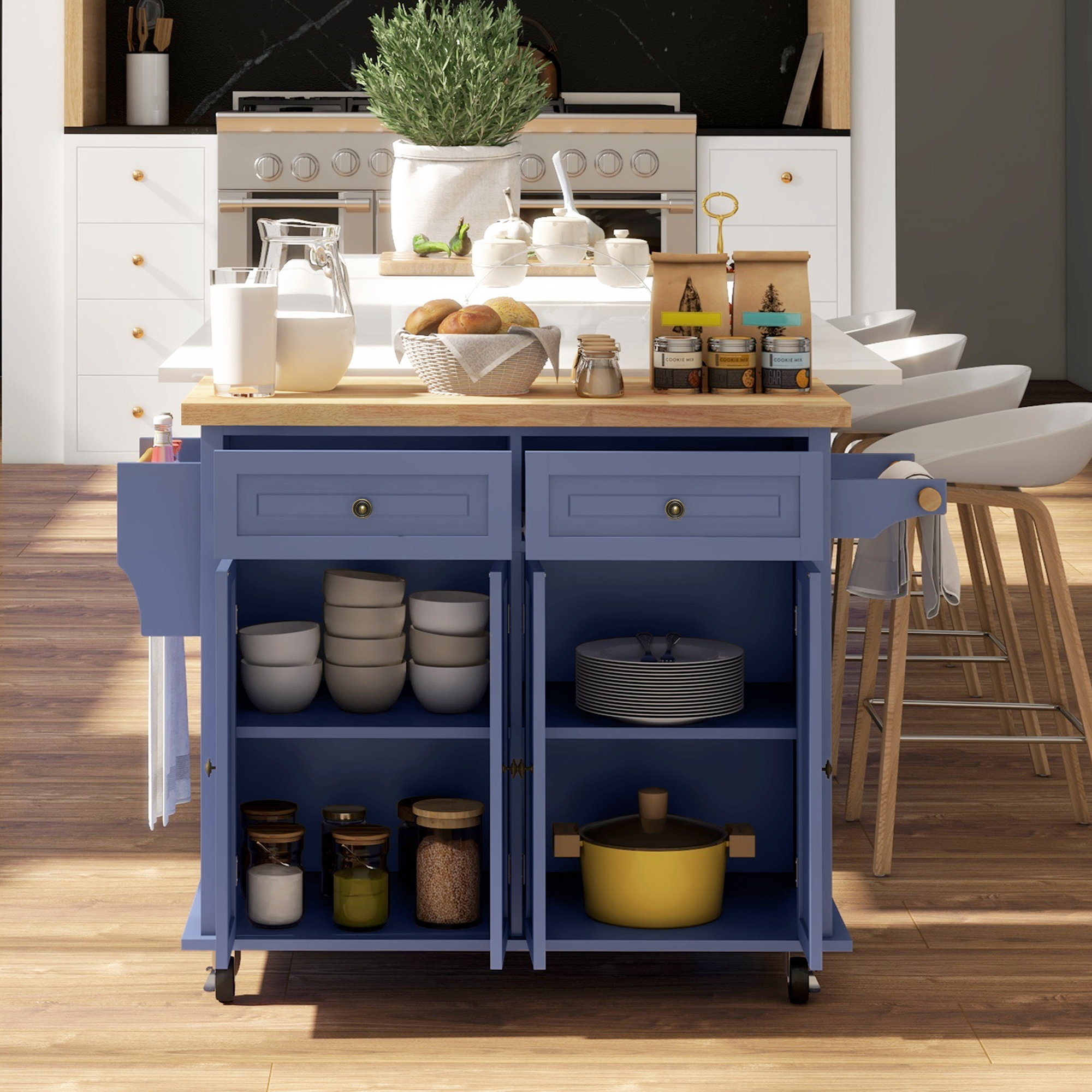 Kitchen Island on Wheels view 7