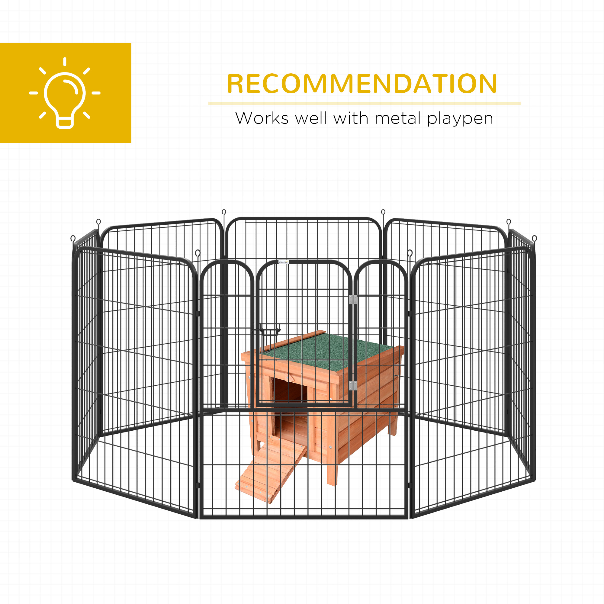  Small Wooden Rabbit Hutch Bunny Cage Guinea Pig Cage Duck House Dog House with Openable & Waterproof Roof, for Rabbits, Chickens, Ducks, Natural