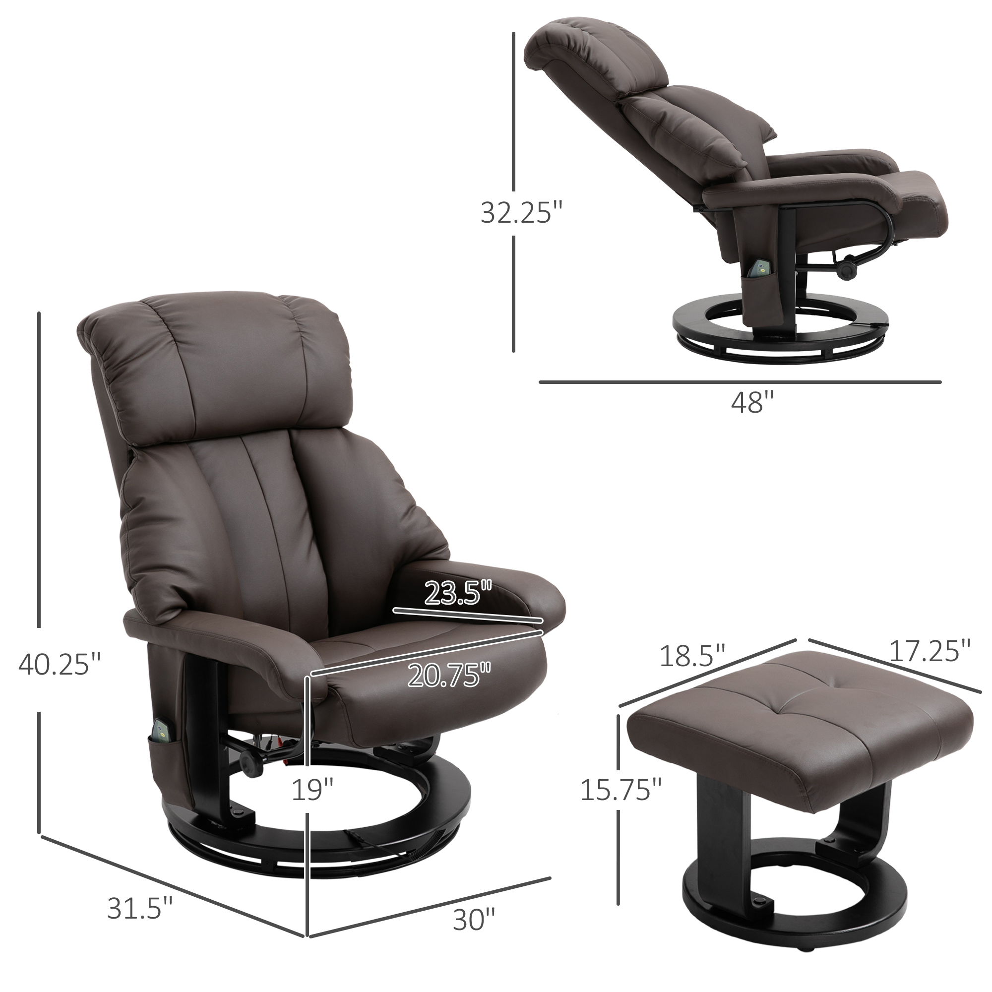 Recliner with Ottoman Footrest β photo 8