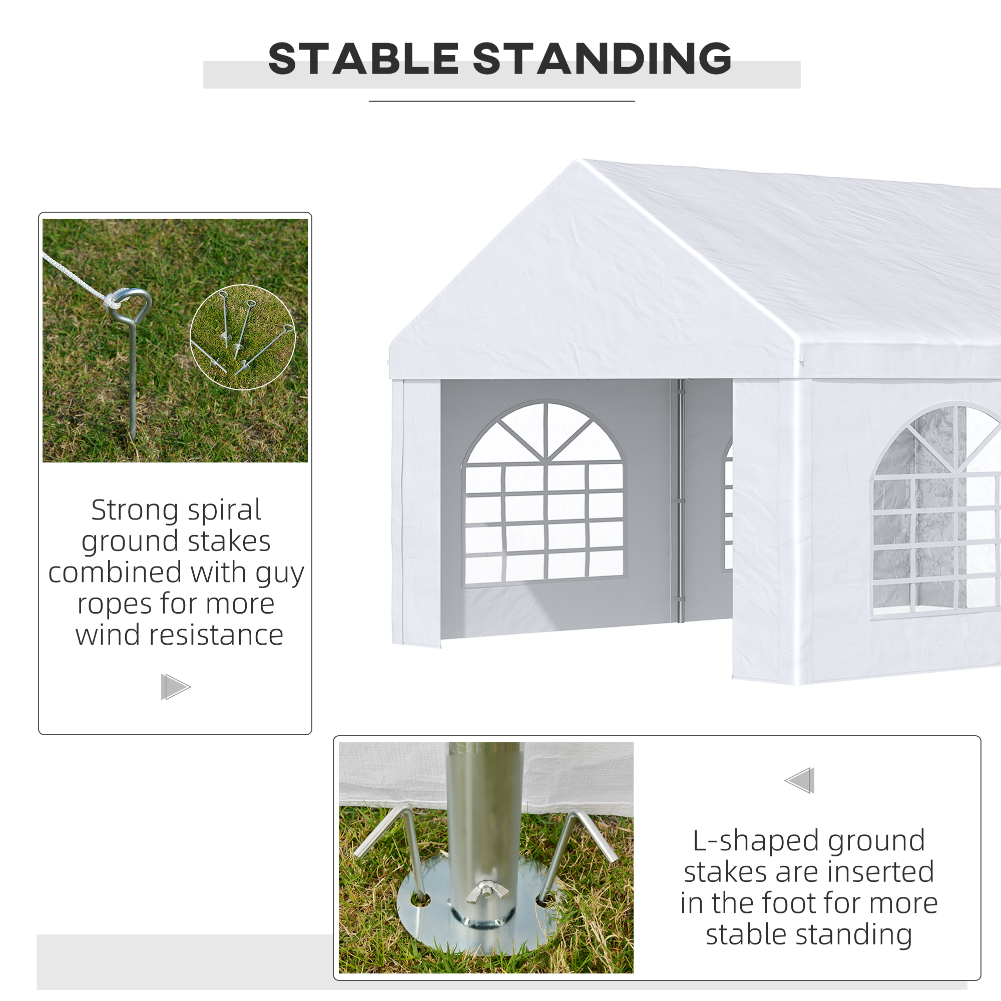 13 x 16.5 ft Heavy Duty Party Tent Outdoor Gazebo Wedding Tent Event Shelter Carport BBQ with Removable Sidewalls & Windows, Outside Waterproof Canopy for Parties, White
