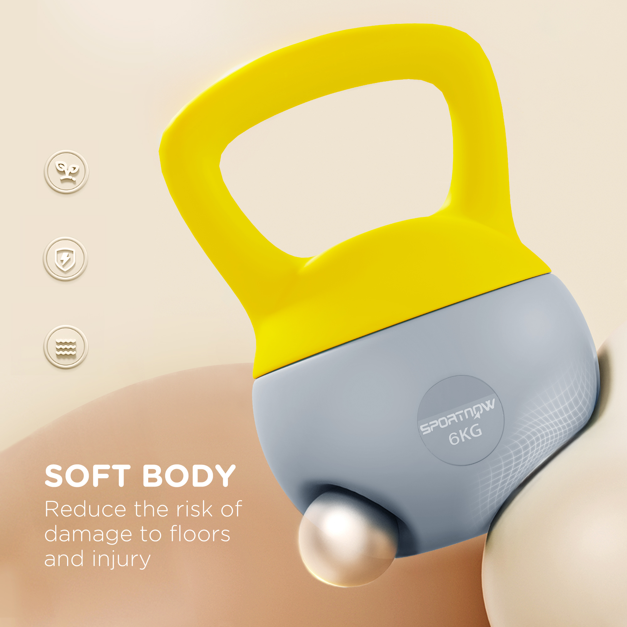 SPORTNOW 6KG Soft Kettlebell, With Non-Slip Handle For Home Gym, Weight — image 4