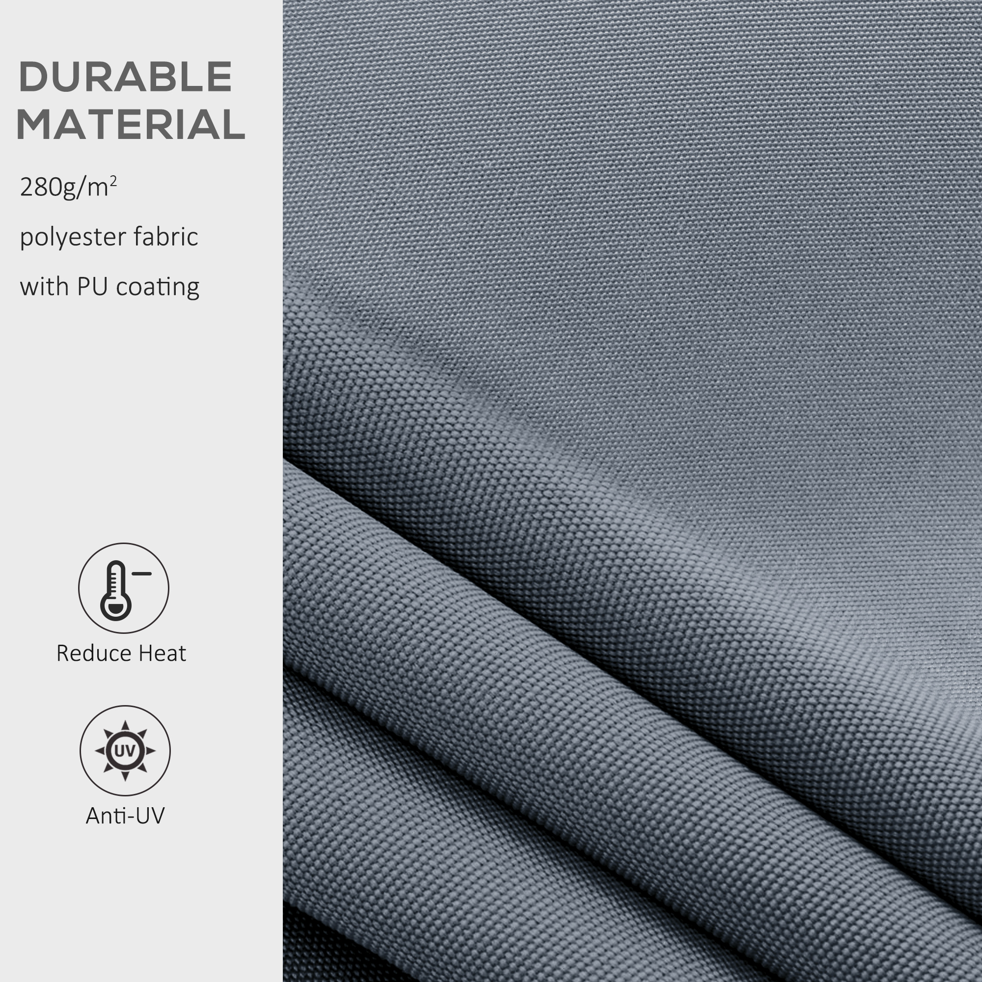 10' x 8' Patio Awning, Manual Retractable Sun Shade with UV Protection and Easy Crank Opening, Dark Gray - Image 5