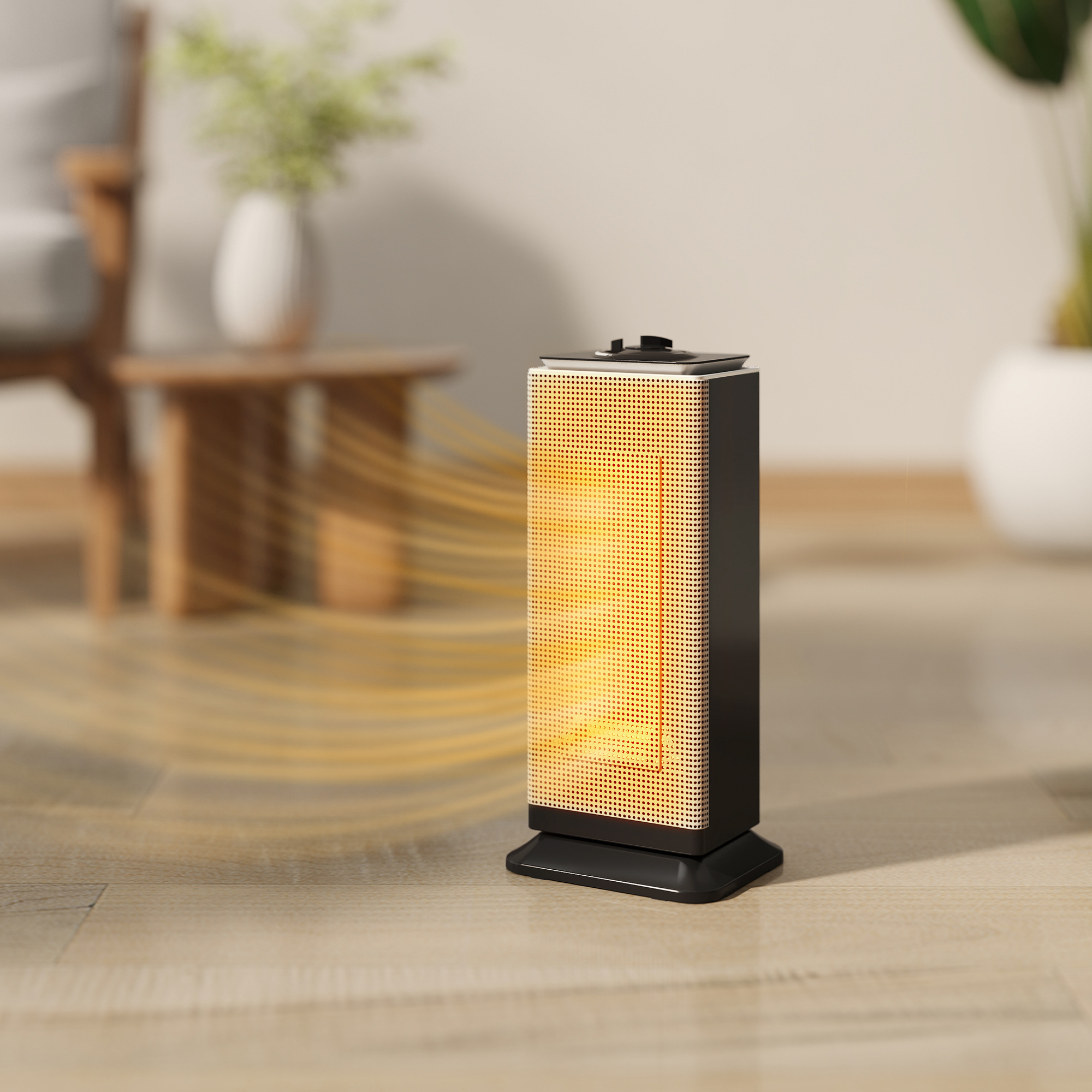 2000W Ceramic Electric Heater With Fan, Oscillation - Black — image 5