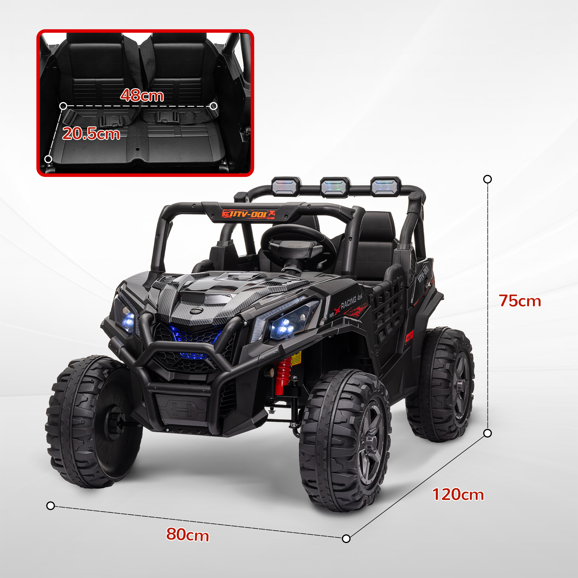 24V 2 Seater Kids Electric Car With Remote Control, Suspension System, Slow