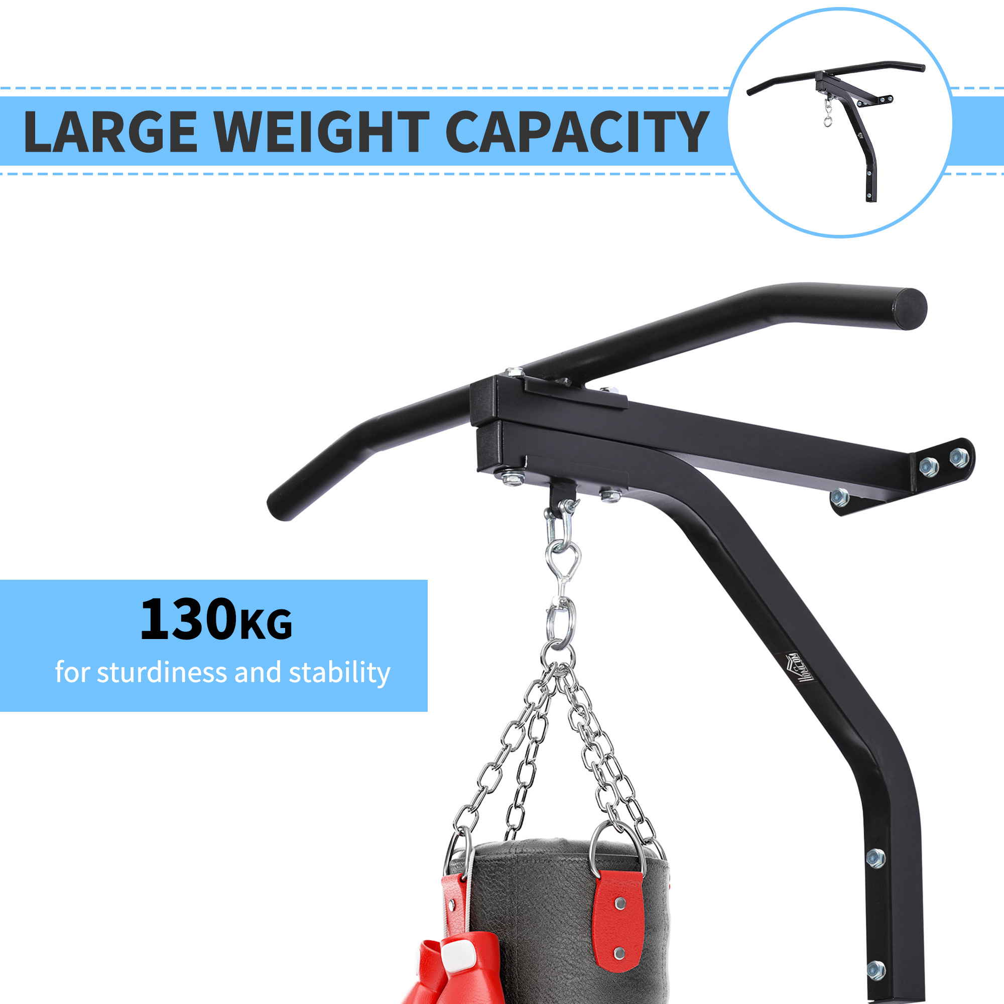 Punching Bag Hanger Wall Mount Bracket Kick Boxing MMA Training Frame Home — image 4