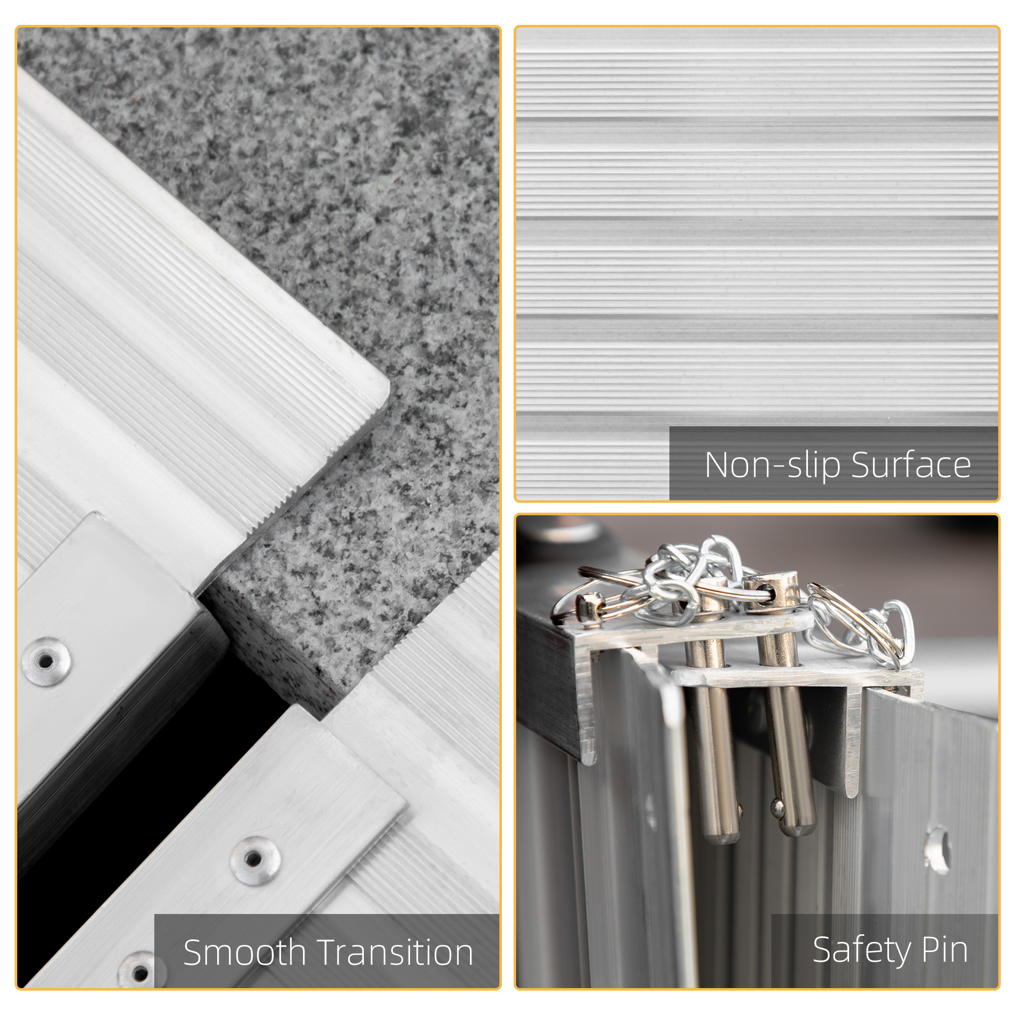  Wheelchair Ramp 4FT, FSA HSA Eligible Foldable Aluminum Threshold Ramp with Non-Slip Surface and Handle, 600lbs Weight Capacity, Suitcase Handicap Ramp for Home, Doorways, Curbs, Steps 4