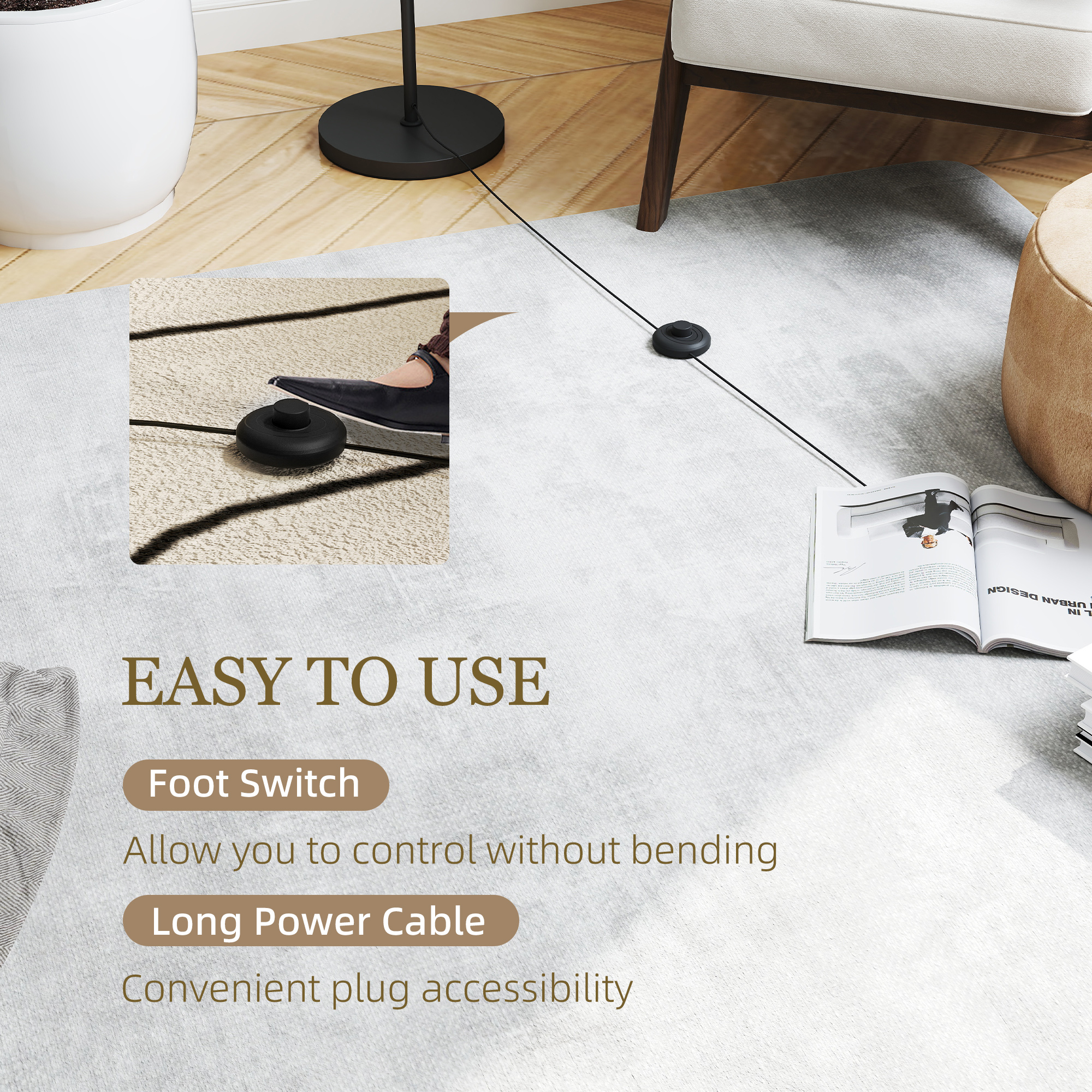3-Light Tree Floor Lamps For Living Room, Modern Standing Lamp Bedroom — image 5