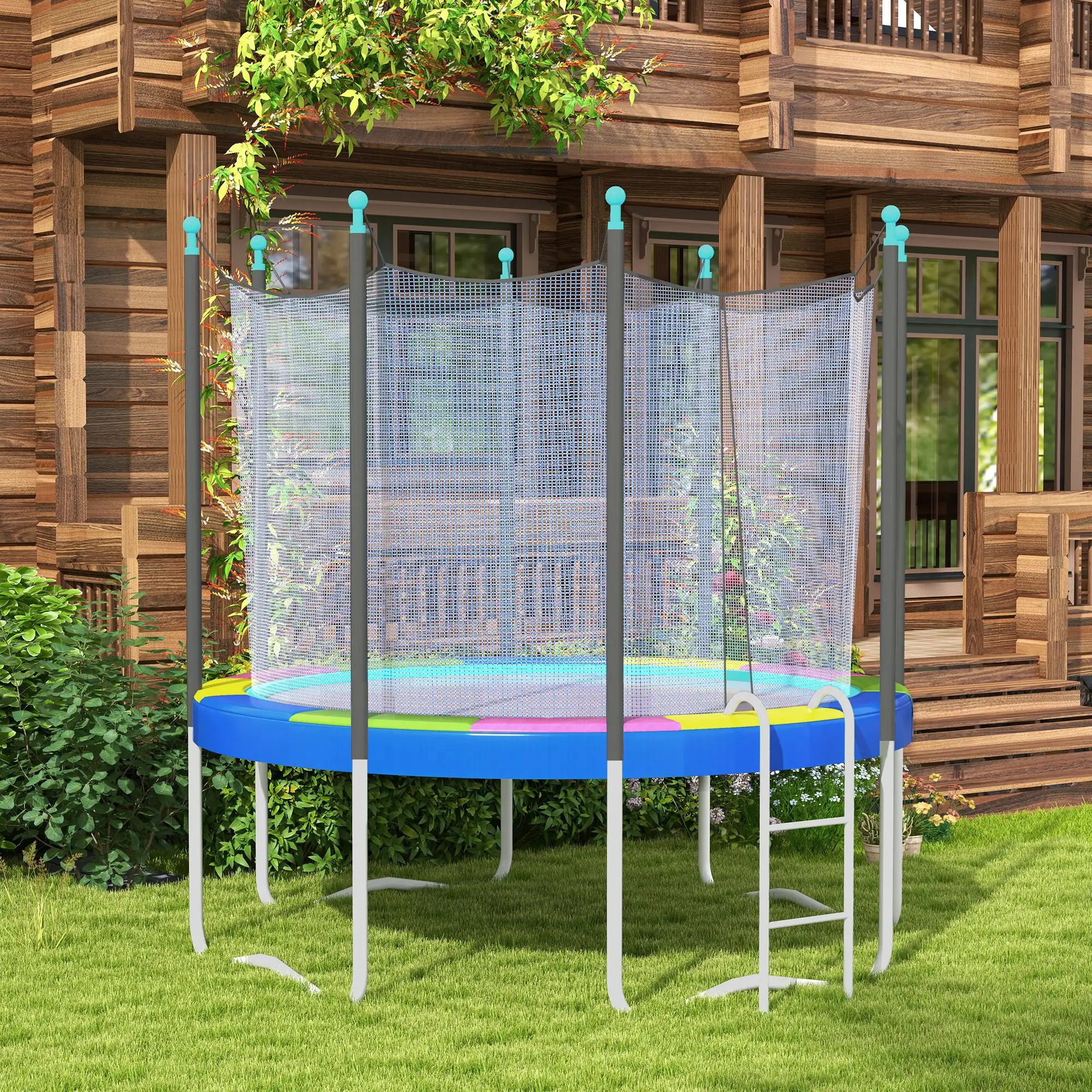 14FT Trampoline Spring Cover, Safety Trampoline Pad Replacement, Waterproof and Tear Resistant, All Weather Trampoline Accessories, Multi Color