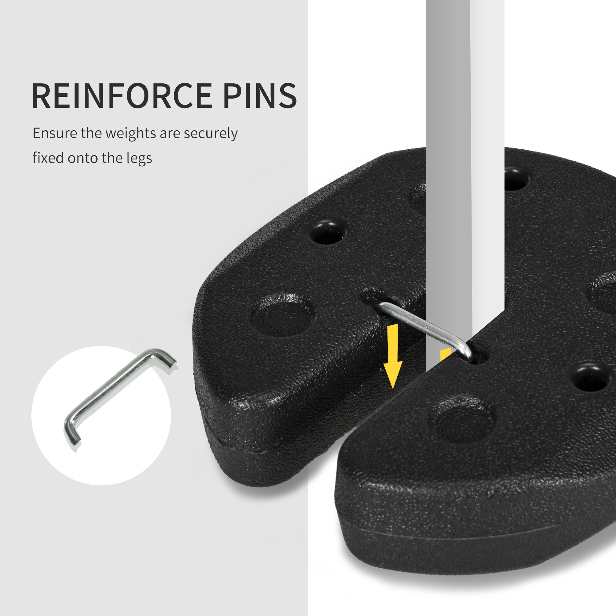 Total 12KG Gazebo Weights Set Of 4, For Legs With Reinforce Pins And Carry