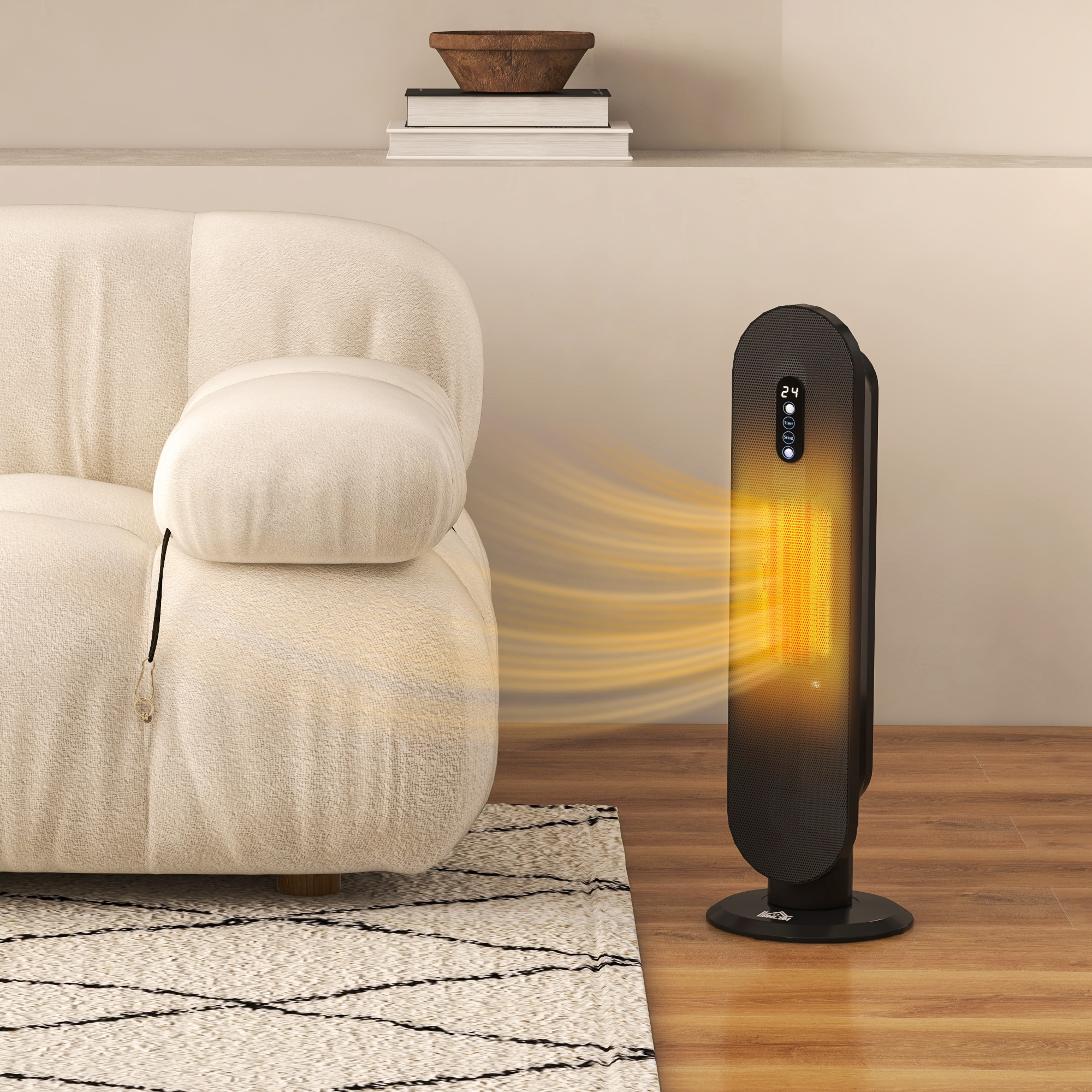 45Oscillating Ceramic Space Heater, With Remote - Black — image 2