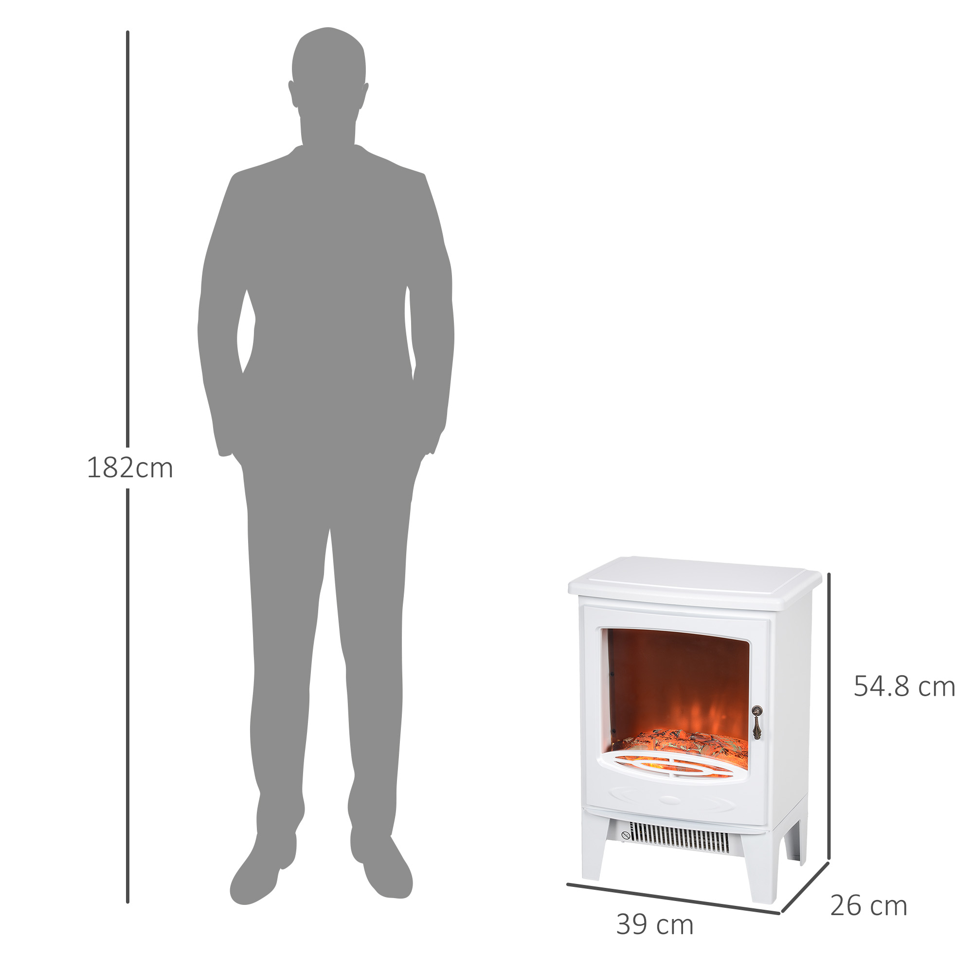Tempered Glass Casing Electric Fireplace, Freestanding Fire With Realistic — image 3