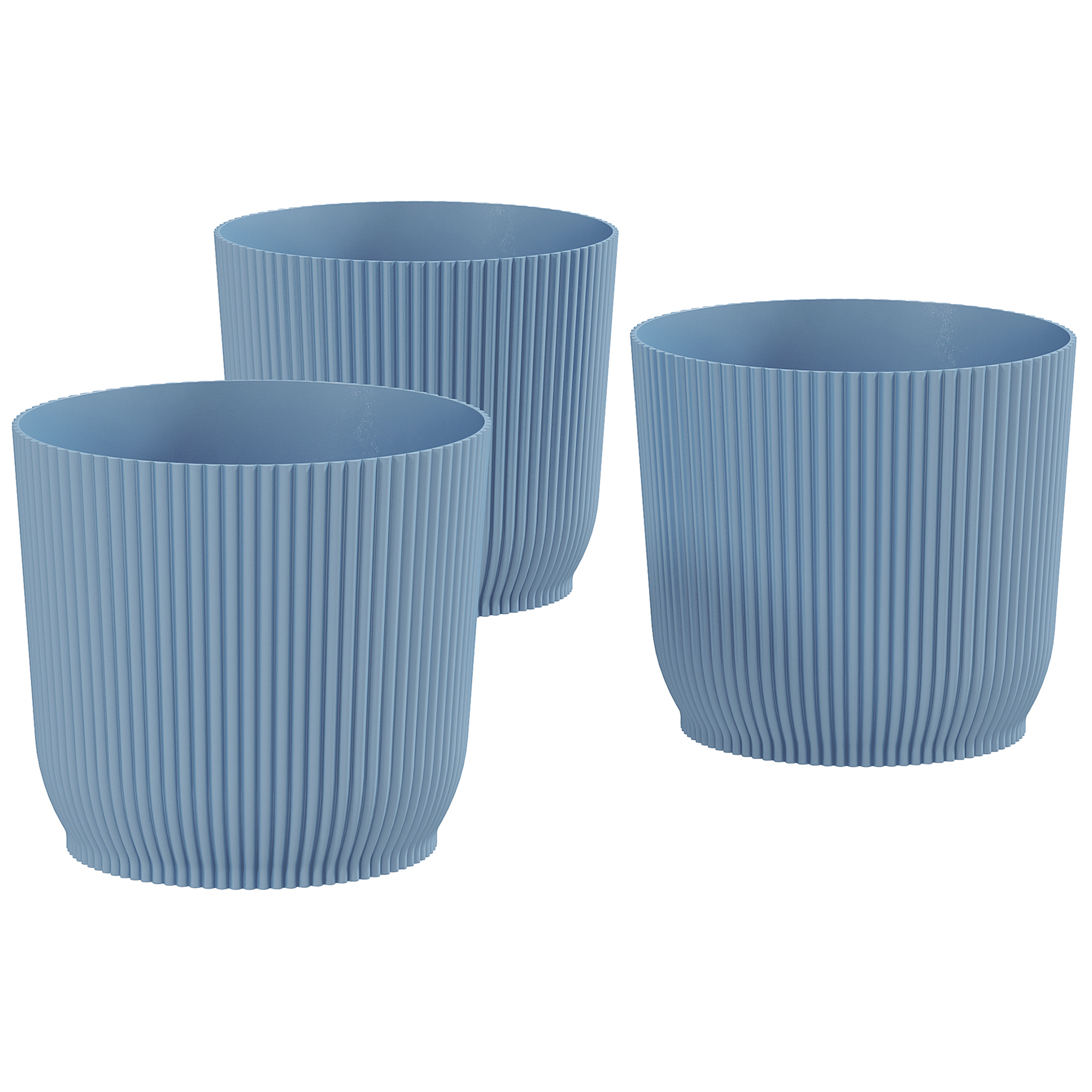 Set Of Three 22cm Planters - Blue — image 2