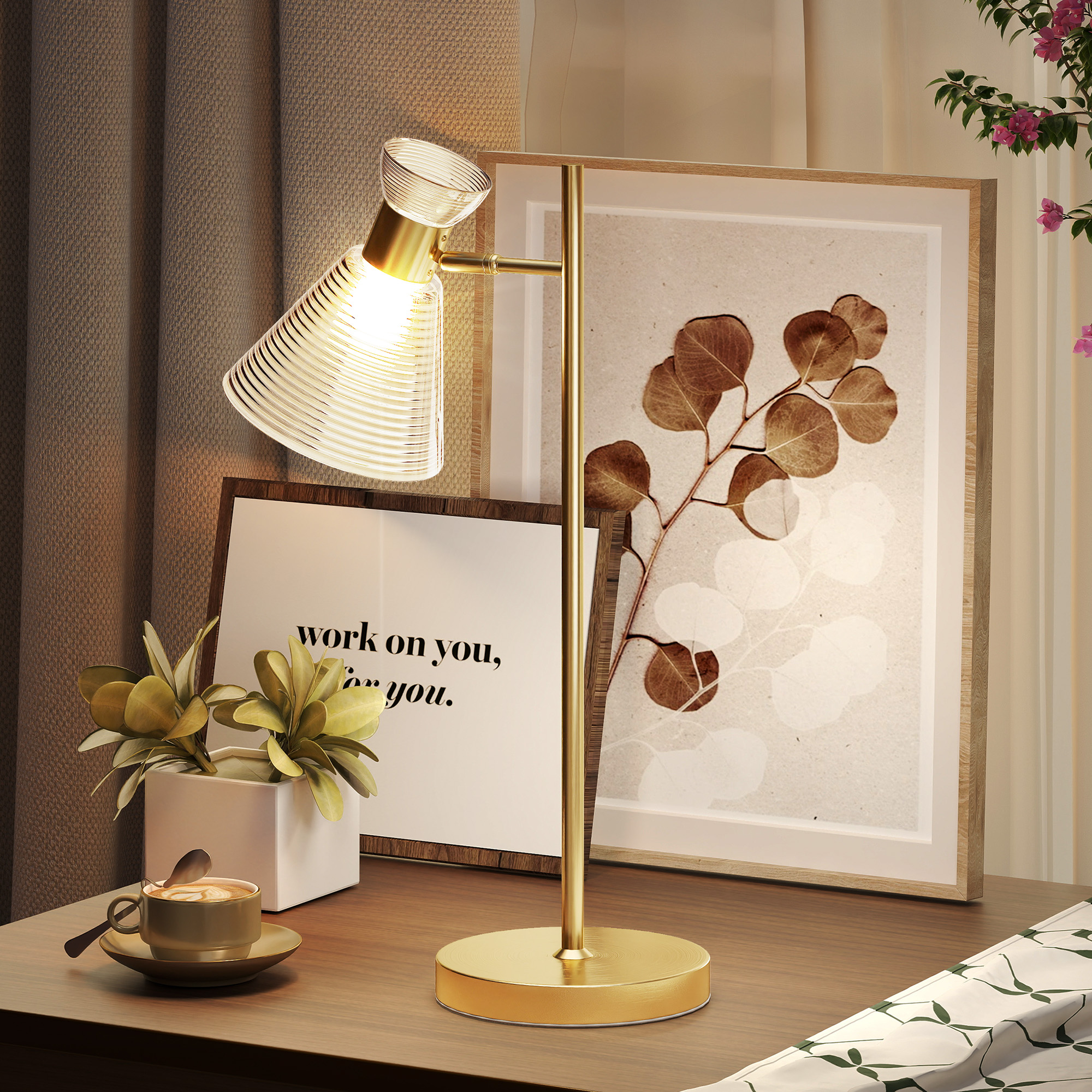 Modern Table Lamp, Bedside With Adjustable Flower-Shaped Head And E27 Socket — image 4