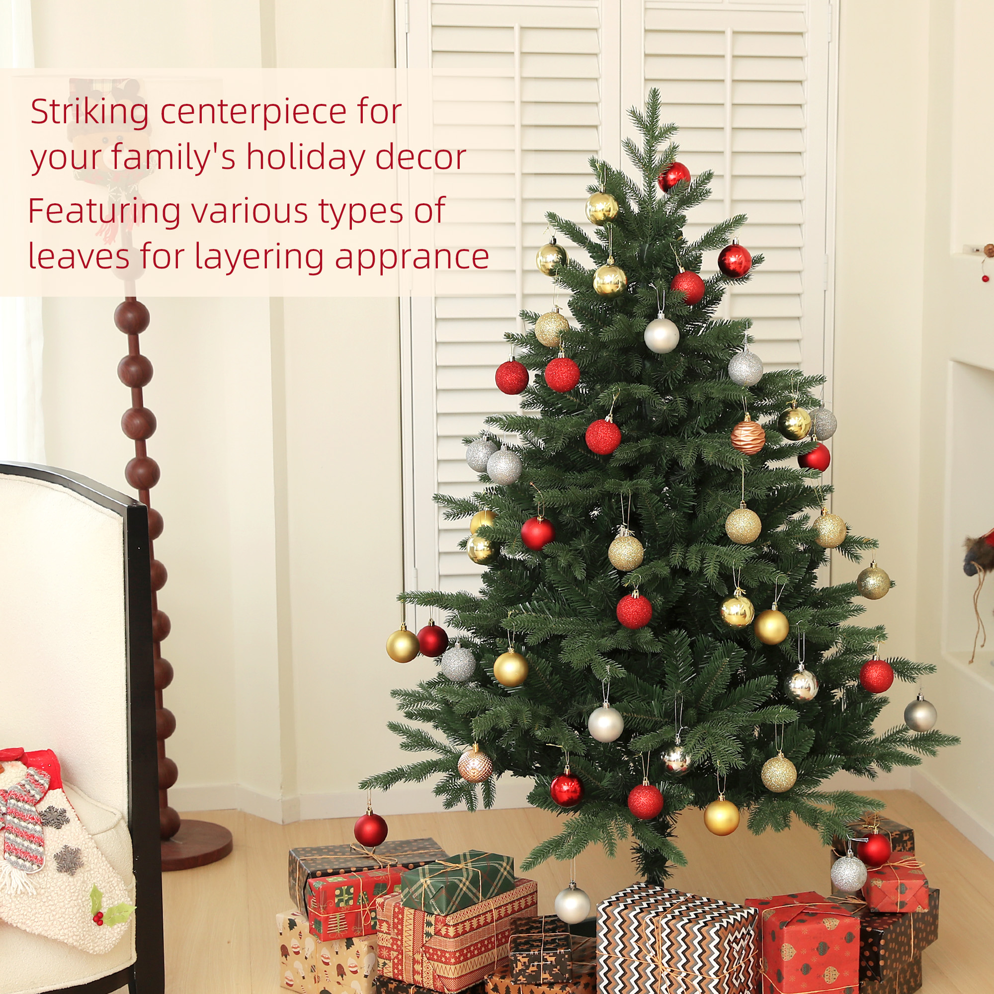 5ft Artificial Spruce Christmas Tree - Green — image 3