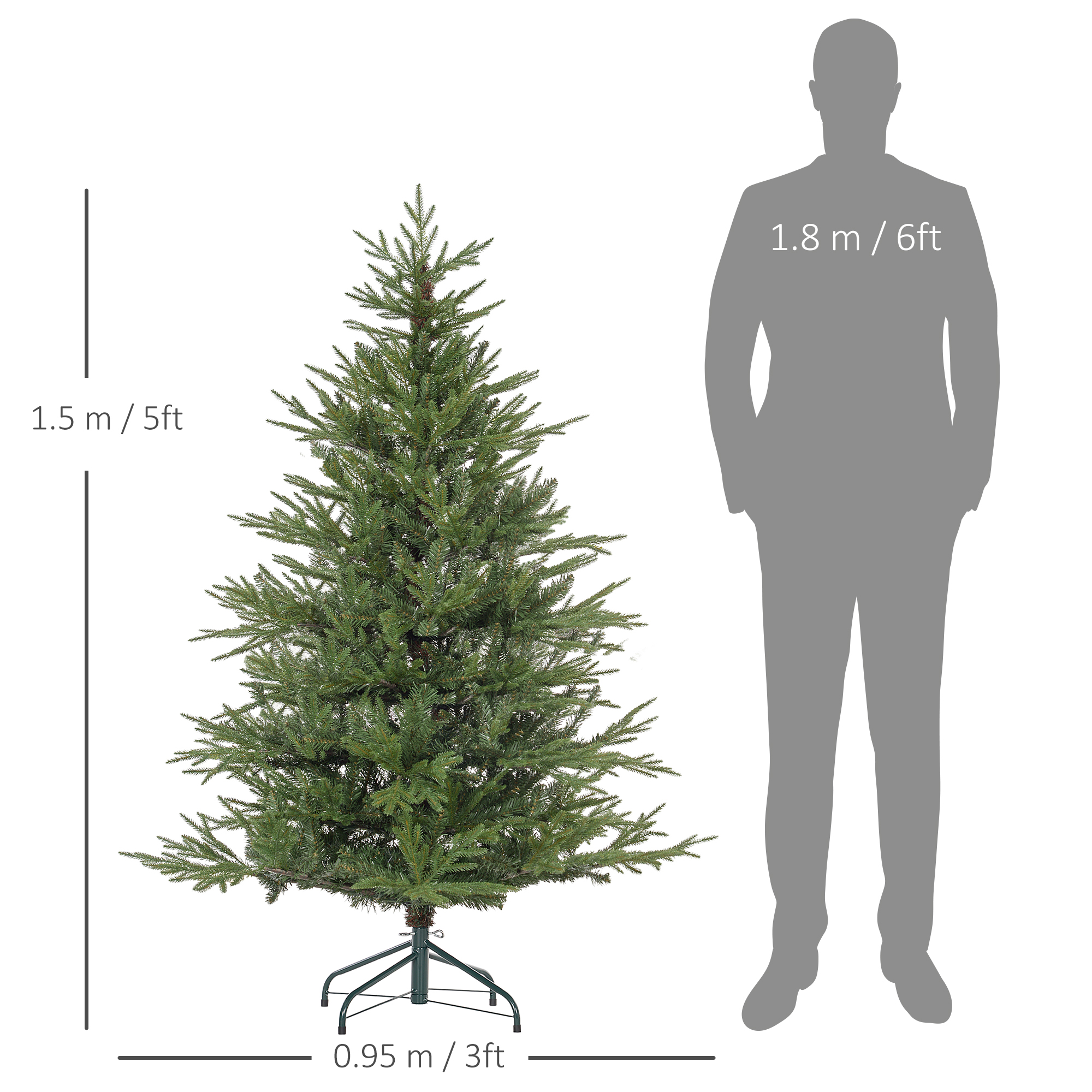 5ft Bushy And Bare Artificial Christmas Tree - Green — image 3