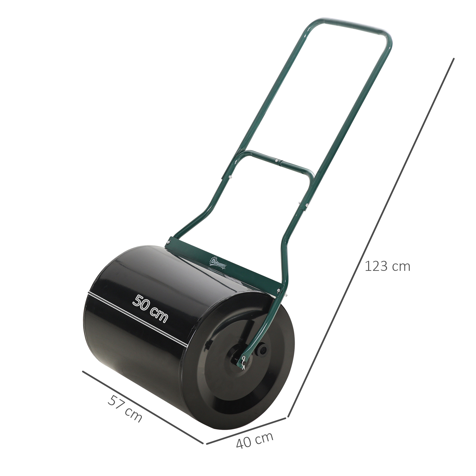 Spiral 50cm Steel Garden Lawn Roller, Push-Pull Type, Can Be Filled With Water — image 2