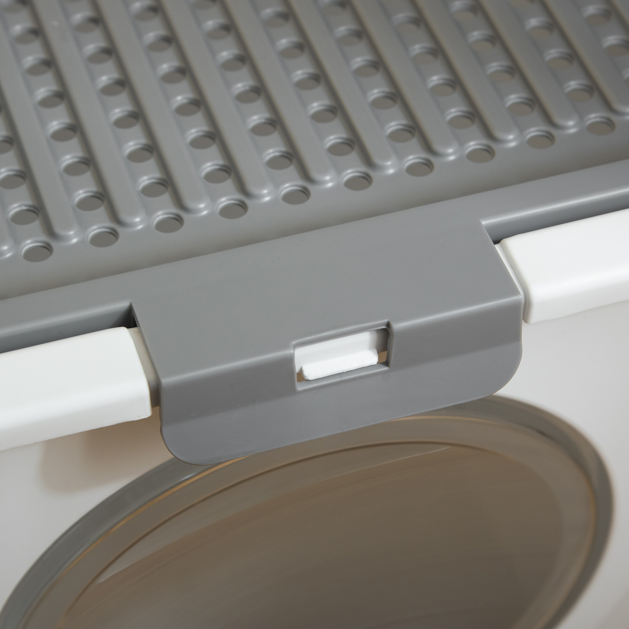  Covered Cat Litter Box, Easy Cleaning Kitty Litter Box with Front Entrance, Top Exit, Scoop, for Odor Control, White